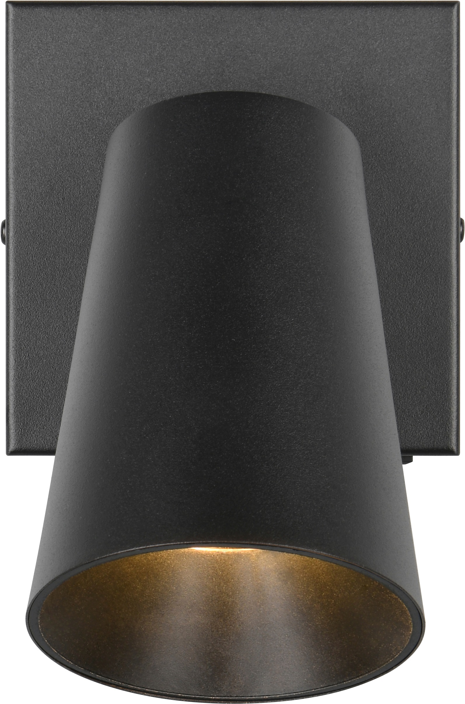 TRIO Leuchten Wandstrahler »SHARP, Spot 1-flammig exkl 1x GU10 max 10W schwenkbar & drehbar« GU10 1 Stk. warmweiß - kaltweiß Schirm innen gold, Kippschalter, Spot für Wandmontage + Deckenmontage