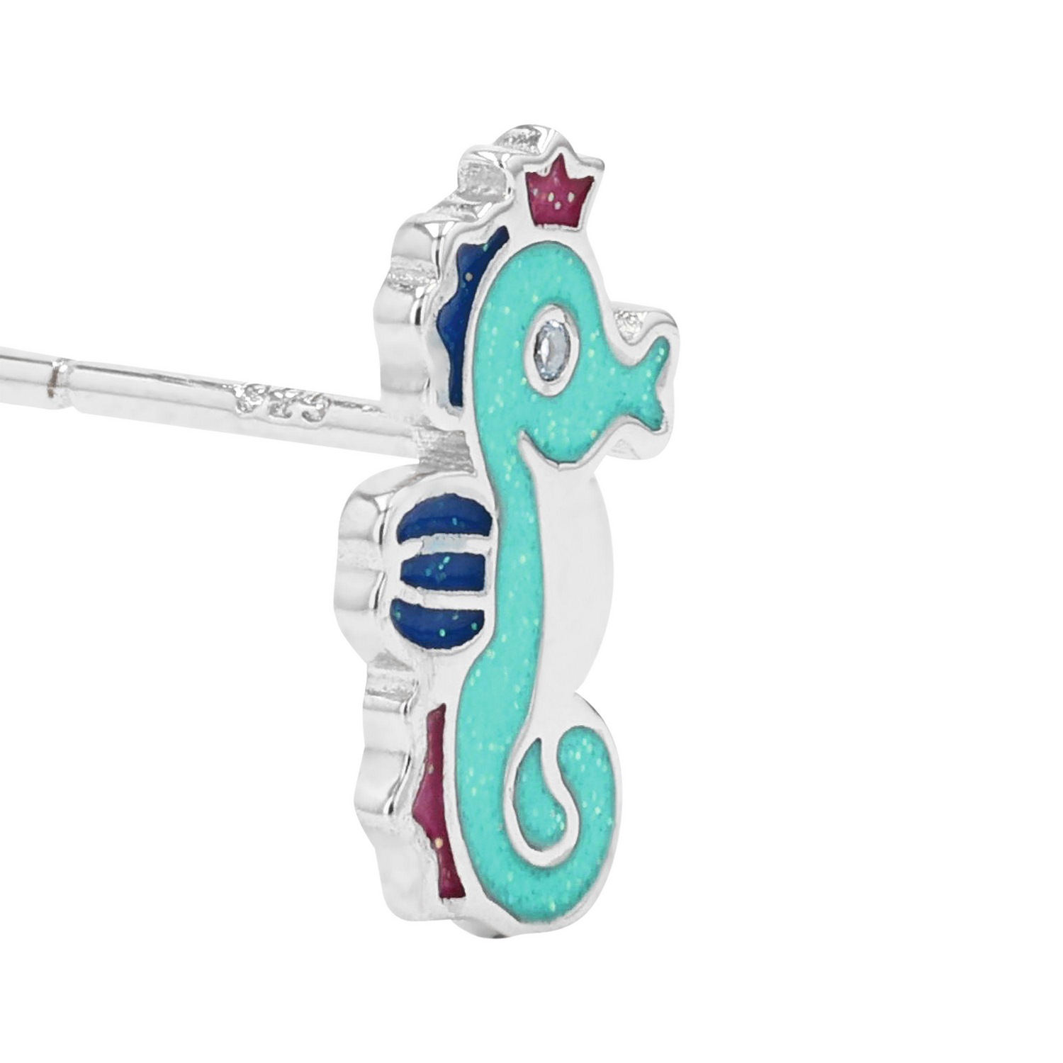 Prinzessin Lillifee Paar Ohrstecker »Seepferdchen-Motiv« mit Zirkonia (synth.)   - Emaille