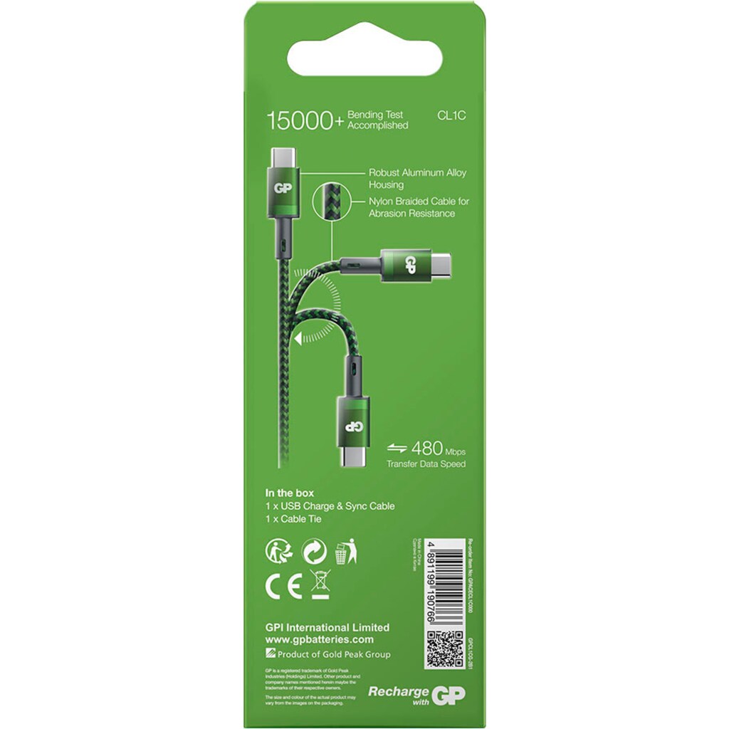 GP Batteries Computer-Kabel »CL1C Type C Type Lighting«, Lightning, USB-C, 100 cm