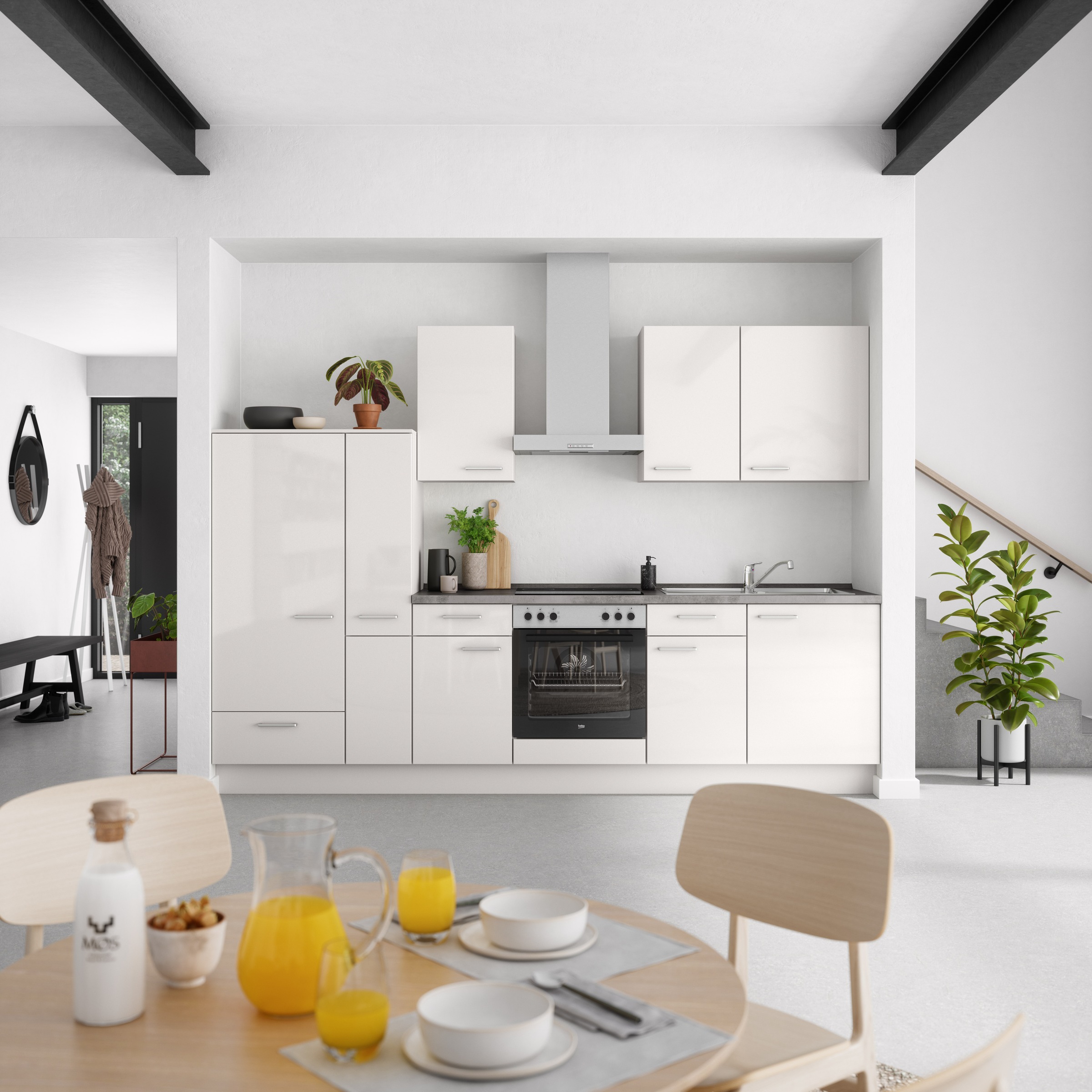nobilia® Küchenzeile »"Flash I"«, vormontiert, Ausrichtung wählbar, Breite 300 cm, wahlw. mit E-Geräten