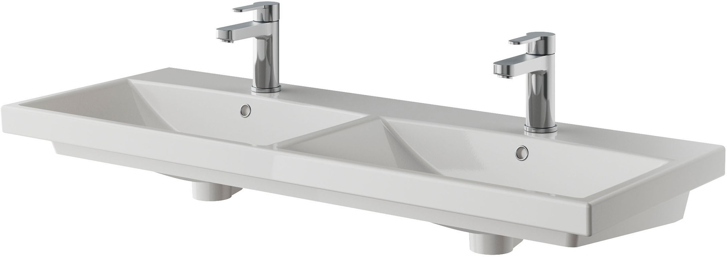 Saphir Badmöbel-Set »Serie 4035 2-teilig, Keramik-Doppelwaschtisch mit LED-Spiegelschrank« Set, 