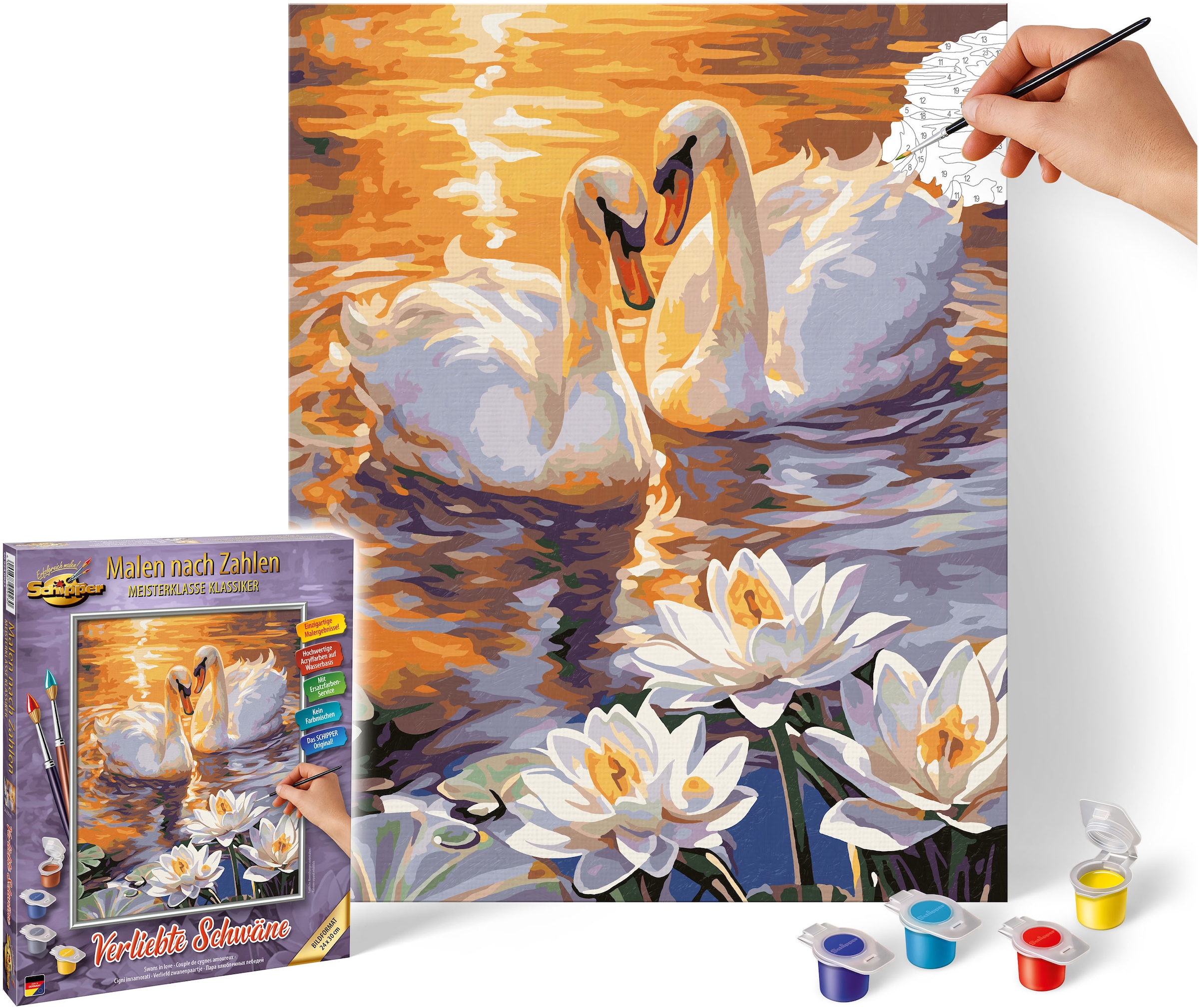 Schipper Malen nach Zahlen »Meisterklasse Klassiker - Verliebte Schwäne« Made in Germany