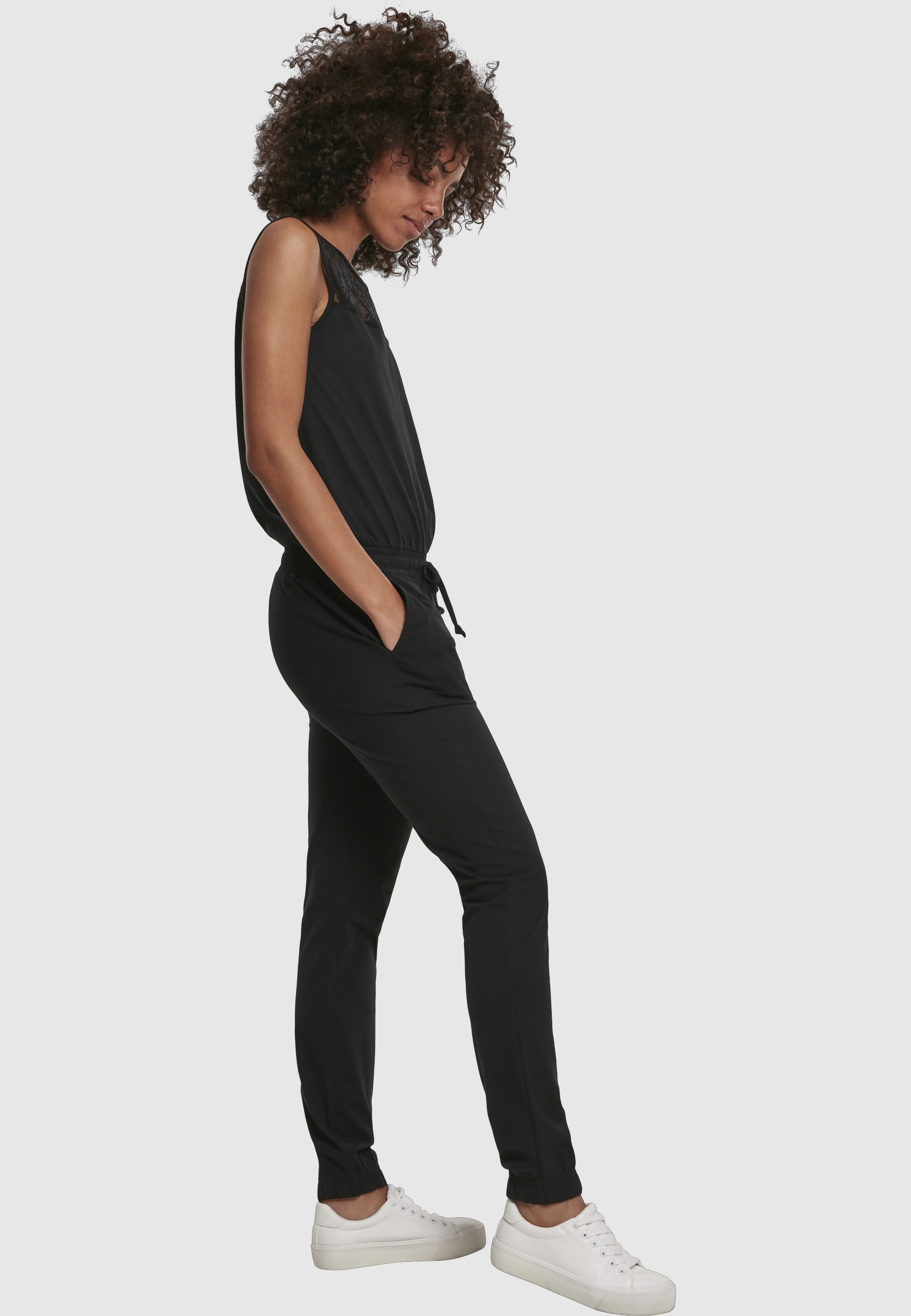 URBAN CLASSICS Jumpsuit »Urban Classics Damen Ladies Lace Block Jumpsuit« 1 Stk.