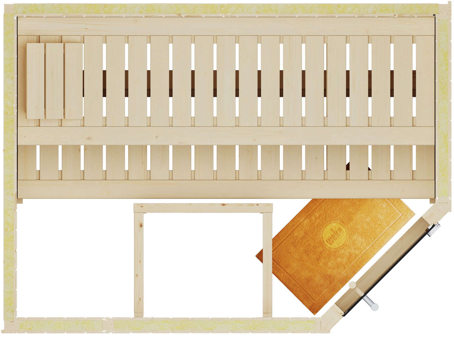 weka Sauna »Element-Ecksauna VARBERG 1« vorgefertigte Elemente, moderne Ganzglastür
