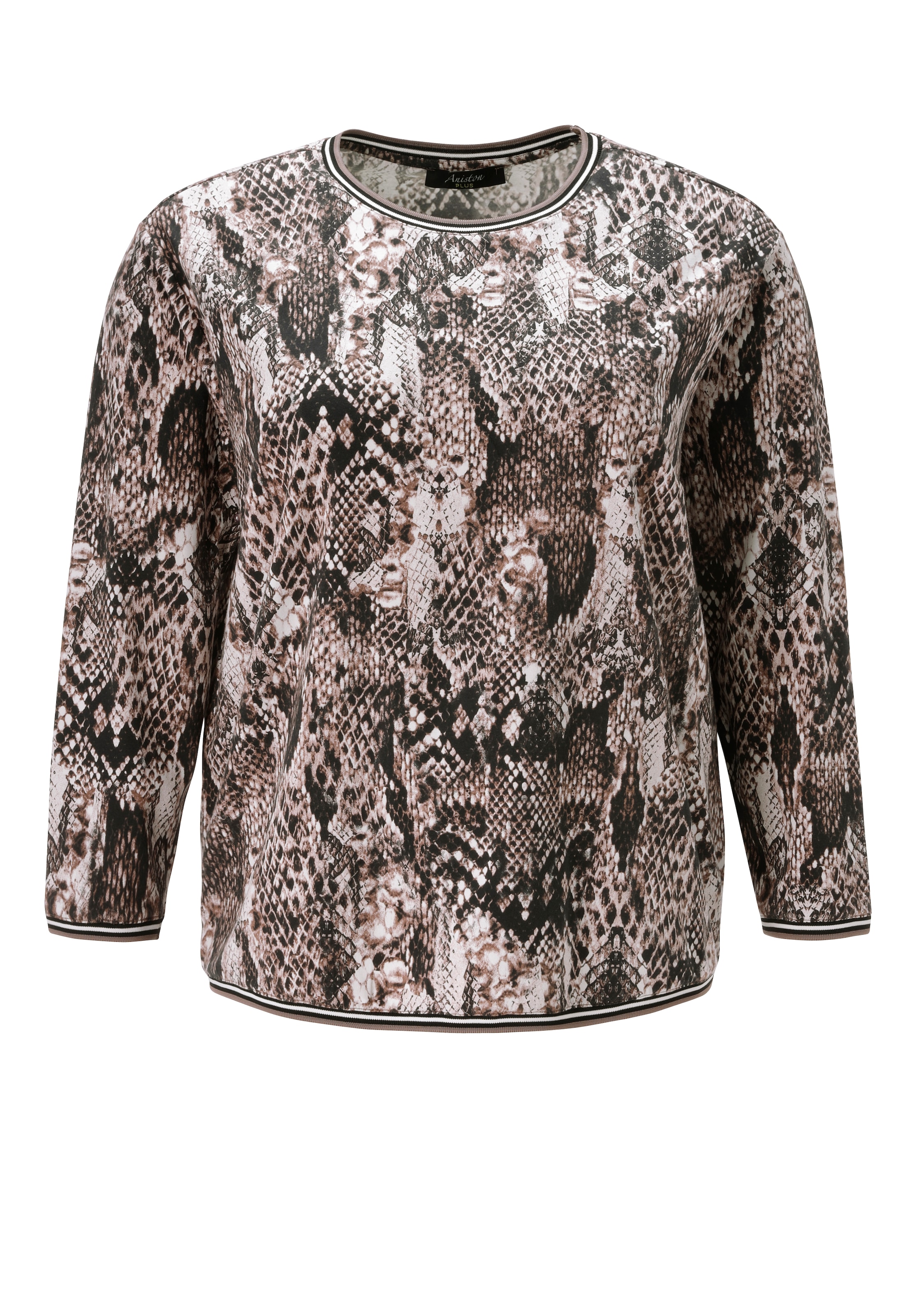 Aniston PLUS Sweatshirt , mit großflächigem, Schlangendruck - NEUE KOLLEKTION
