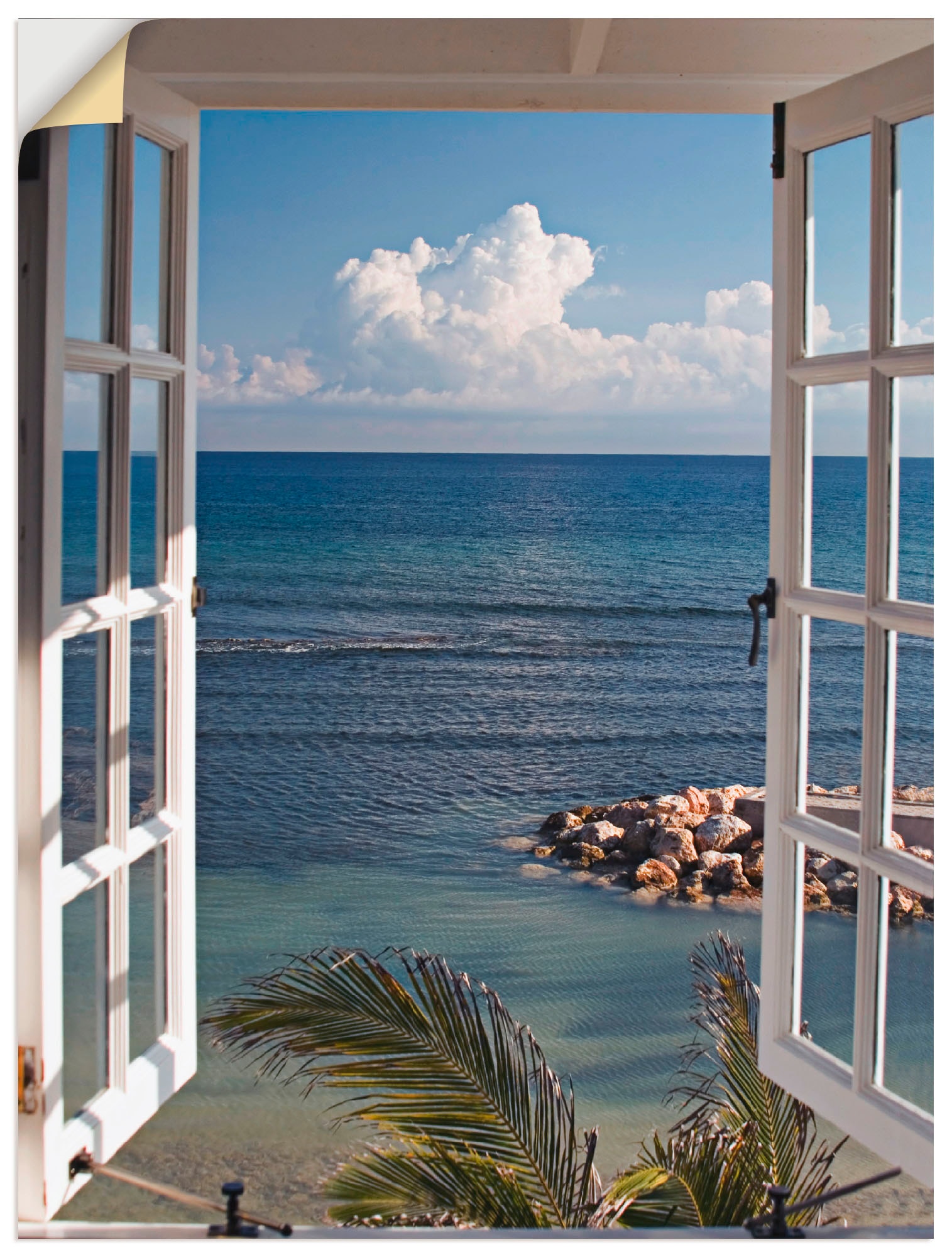 versch. Fensterblick, Größen in zum Artland kaufen »Fenster Wandbild Wandaufkleber Alubild, Poster Leinwandbild, St.), als online oder Paradies«, (1