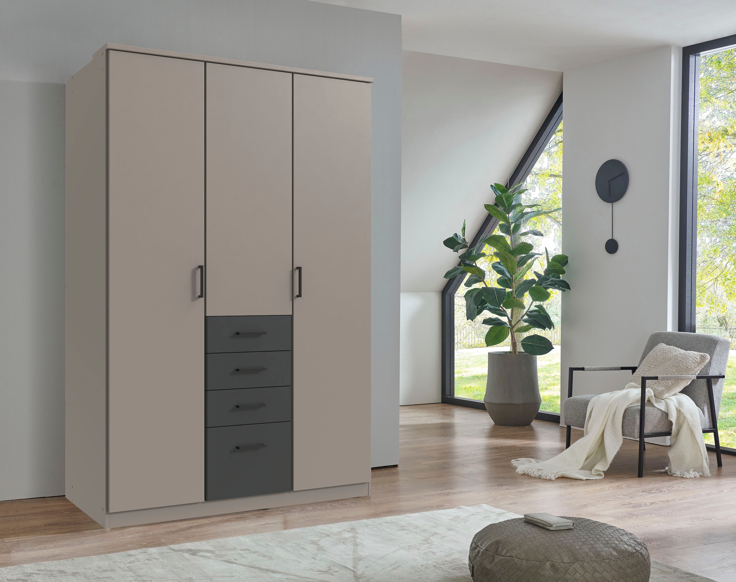 Wimex Kleiderschrank »Cottbus, in weiß oder grau modern kombiniert mit grap günstig online kaufen