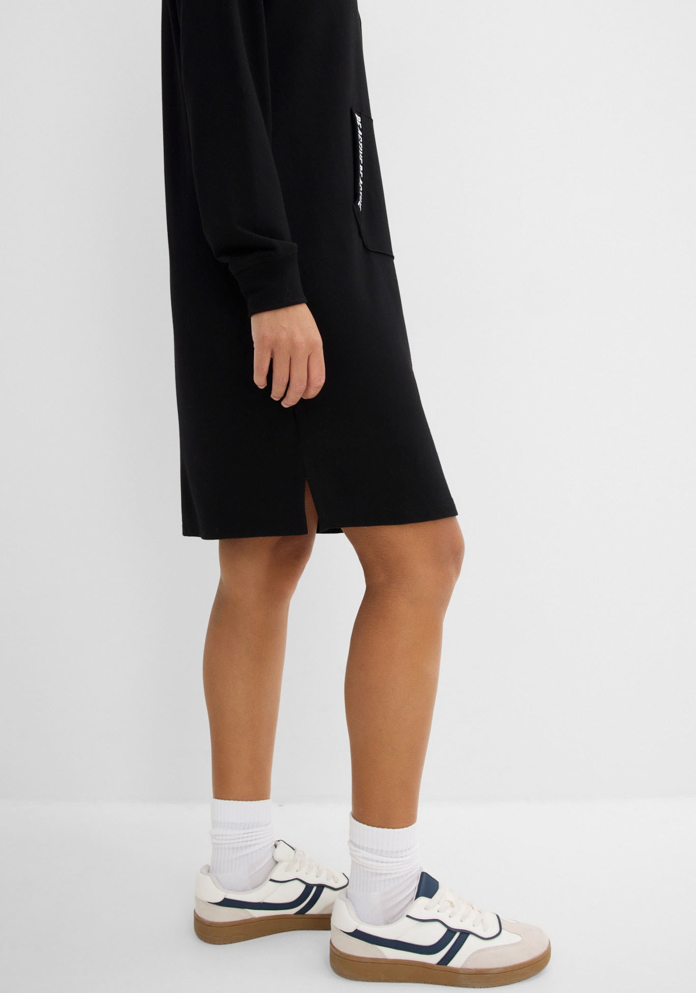 bonprix Sweatkleid für den Alltag, mit langem Arm, aus Viskose-Mix, Casual Stil