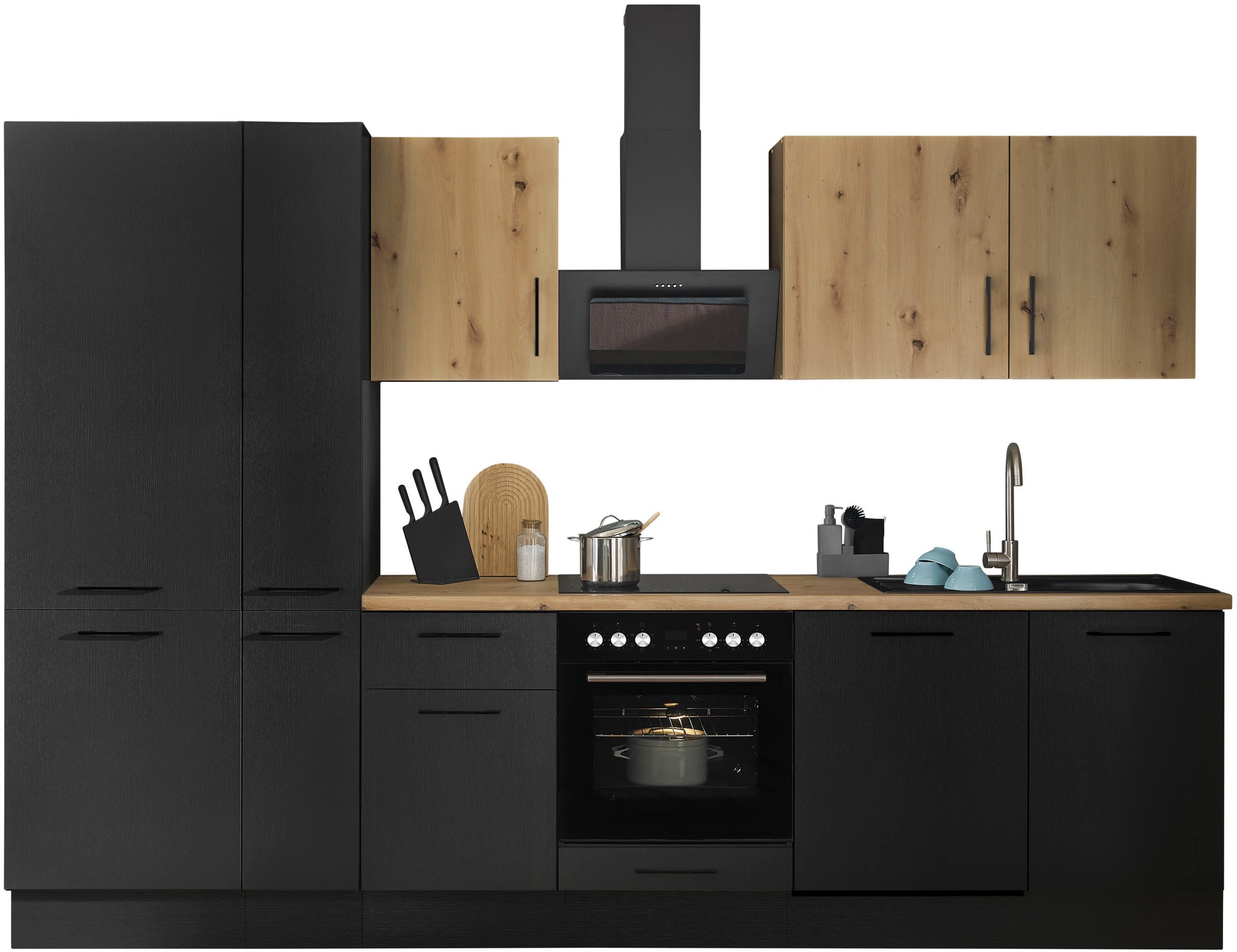 BASIC by Balculina Küchenzeile »Turin«, Breite 310 cm, wahlweise mit E-Geräten