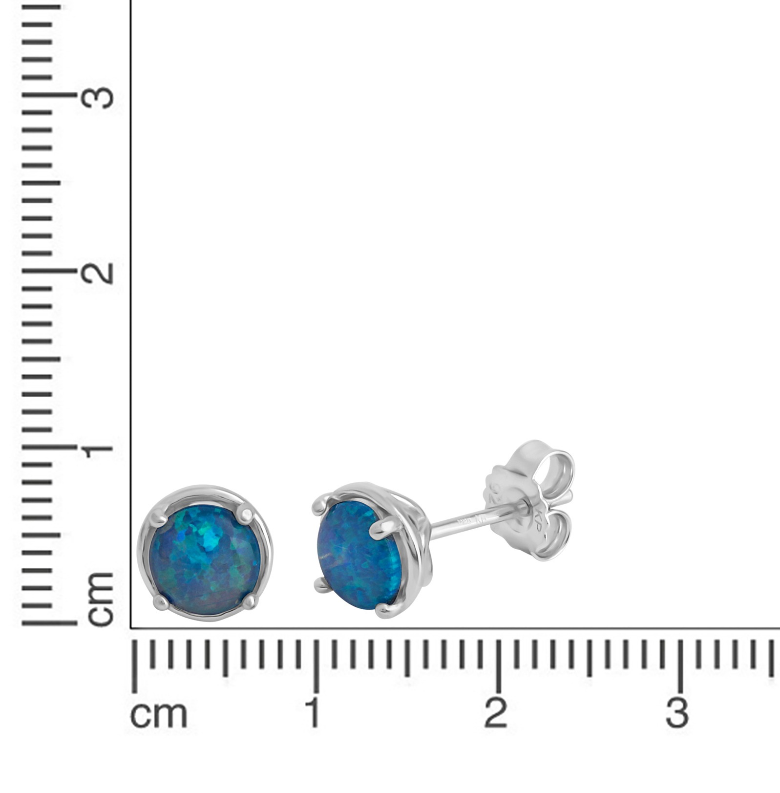 Vivance Paar Ohrstecker »925/- Sterling Silber rhodiniert synth. Opal blau«