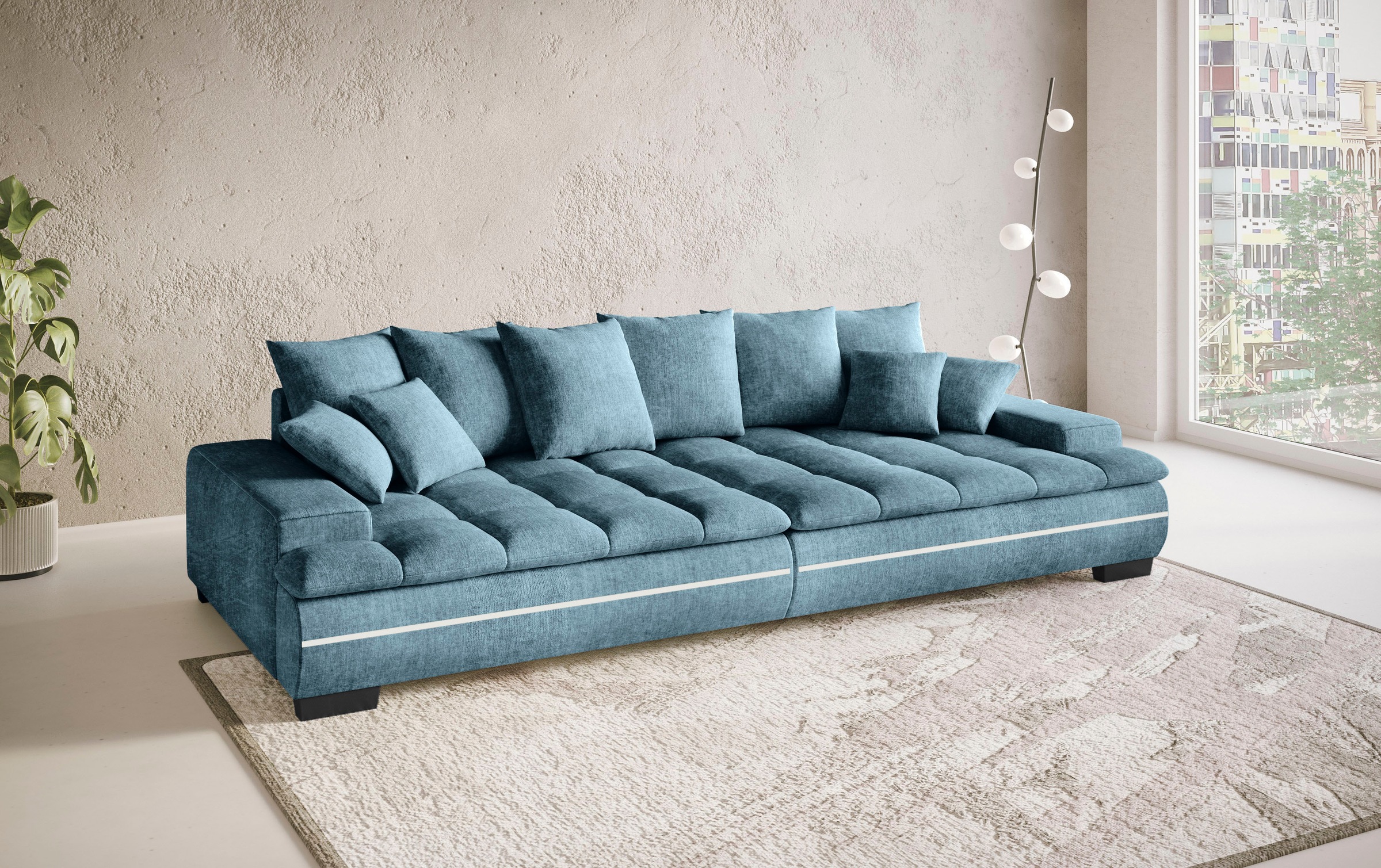 Mr. Couch Big-Sofa »Haiti II«, RGB-LED Beleuchtung, Kaltschaumpolsterung, bis 140 kg belastbar