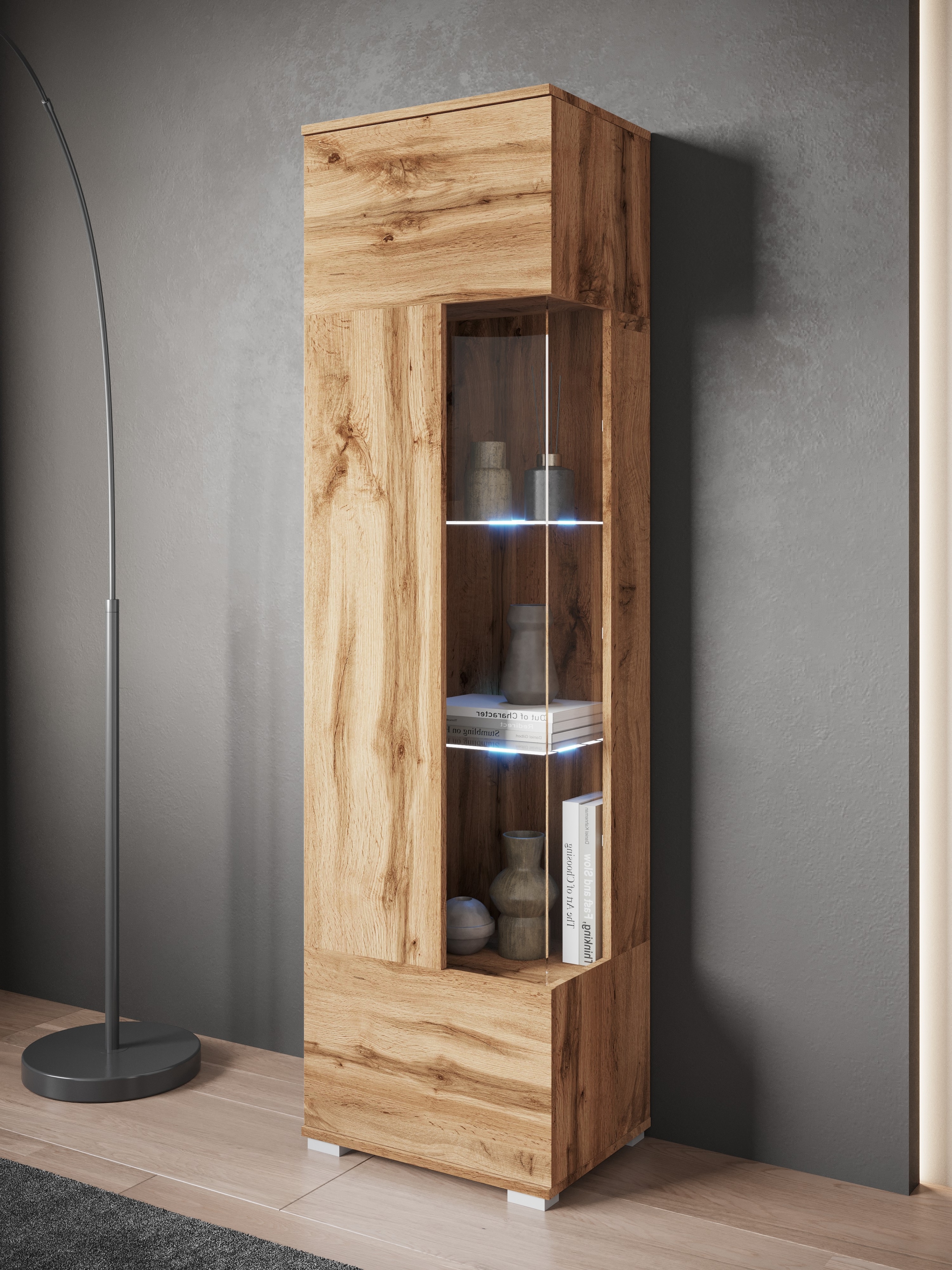 INOSIGN Vitrine »Kenia, stehend und hängend, Türanschlag wechselbar«, (1 St.), Vitrineschrank mit Glastüren 160 cm Höhe