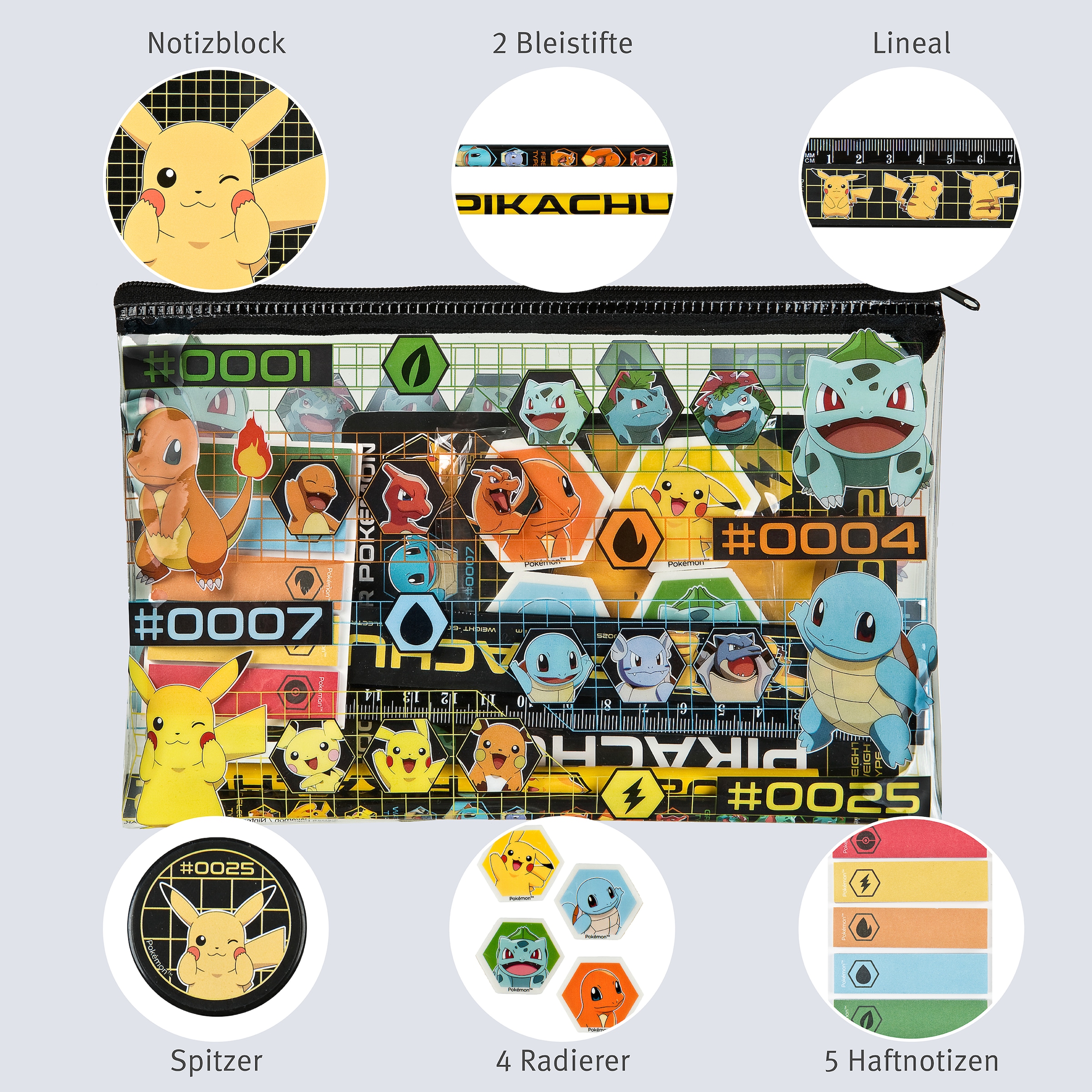 UNDERCOVER Notizbuch »Pokémon« DIN A5 inkl. 4 Kugelschreiber sowie Schreib- und Bastelutensilien