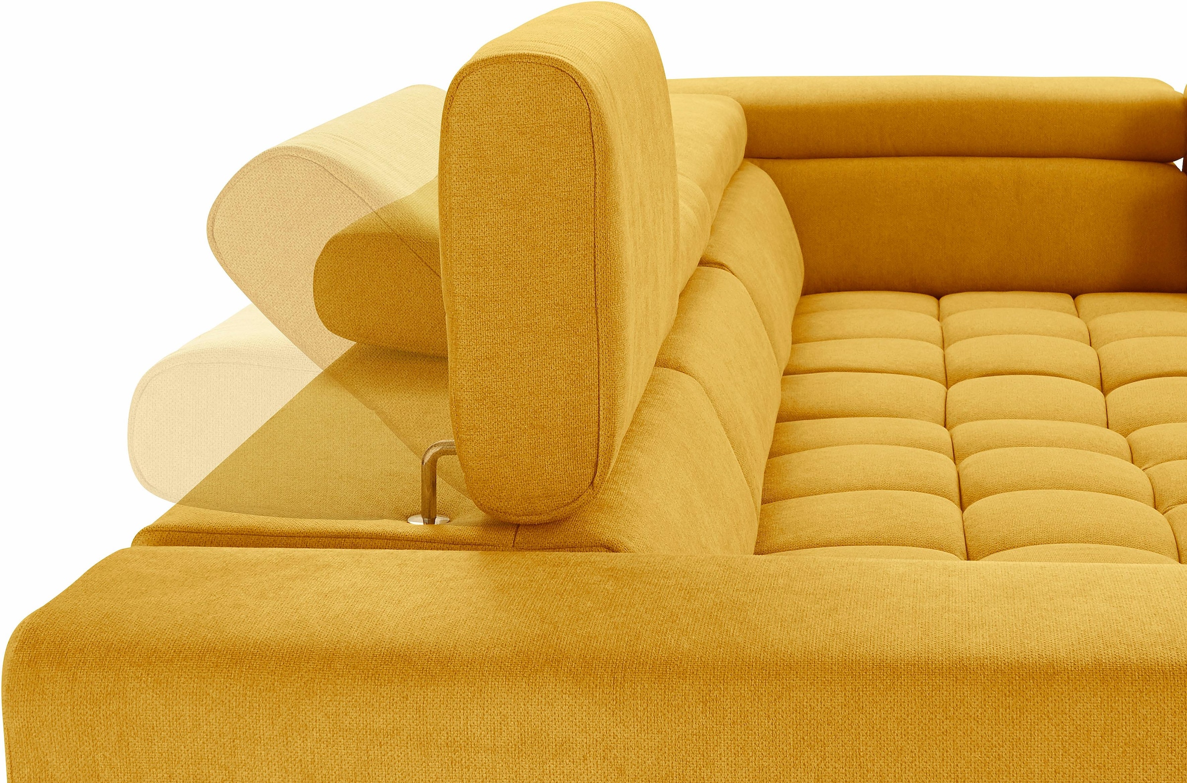 exxpo - sofa fashion Ecksofa »Elias, aktuelle Kreuzsteppung im Sitz, bequem, L-Form«, mit Kopf- bzw. Rückenverstellung, wahlweise mit Bettfunktion