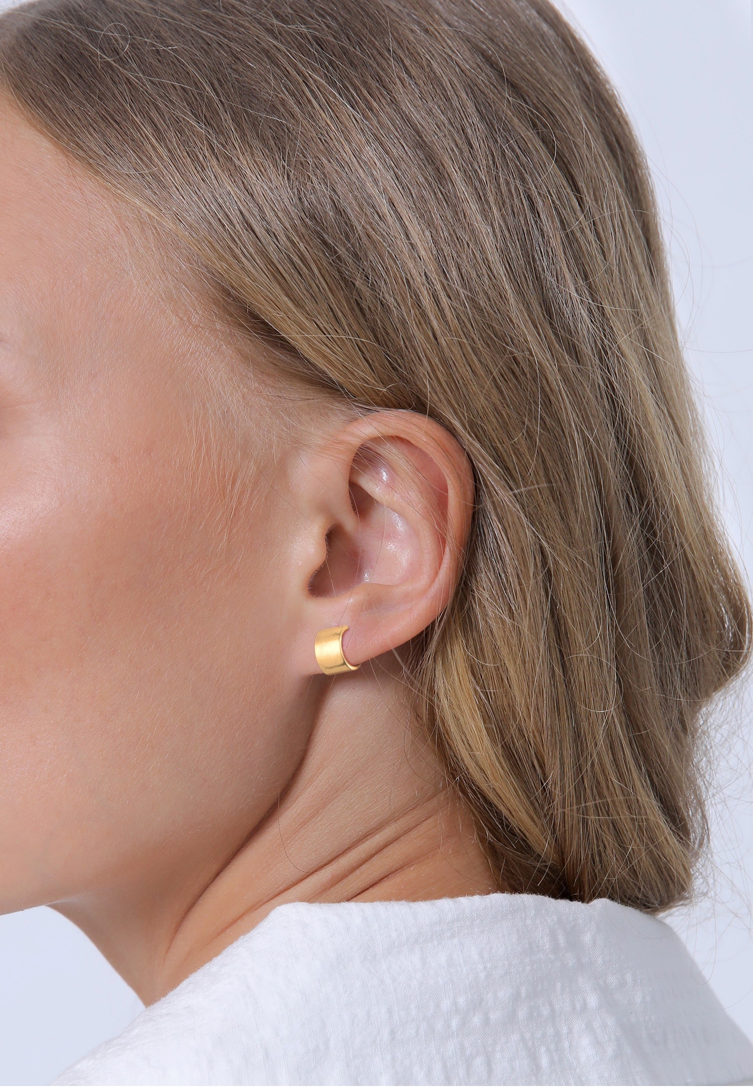 Elli Paar Creolen »Ohrstecker Halbcreolen Matt Modern 925 Sterling Silver«