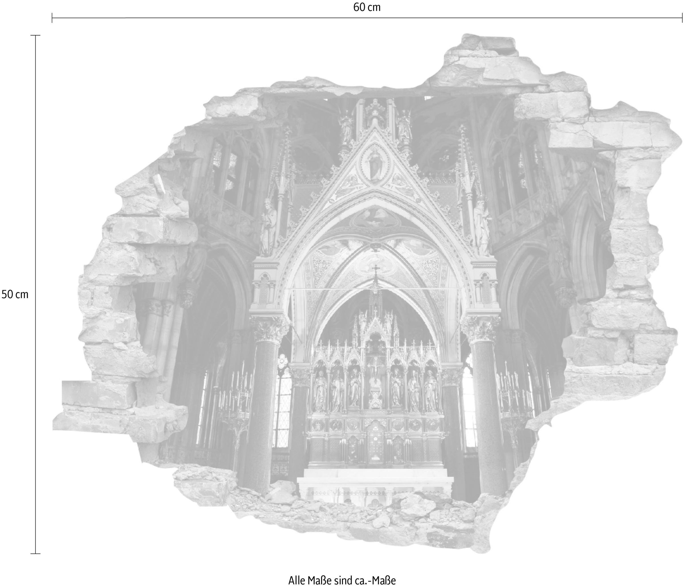 queence Wandtattoo »Altar«, (1 St.), Wandsticker, Wandbild, selbstklebend, 3D, Wanddurchbruch