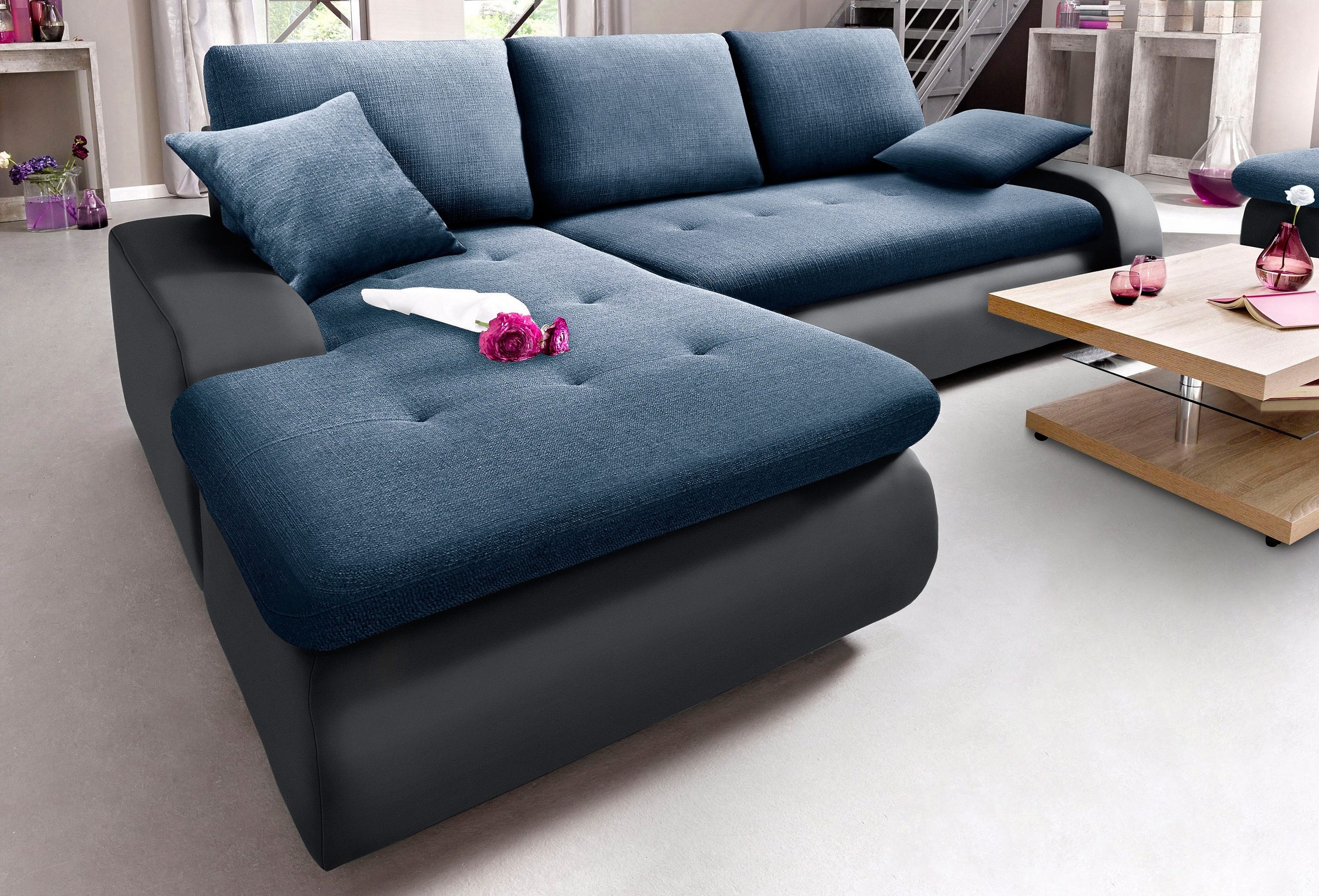 TRENDMANUFAKTUR Ecksofa »Indie, modern und bequem, Materialmix, OTTOs Choic günstig online kaufen
