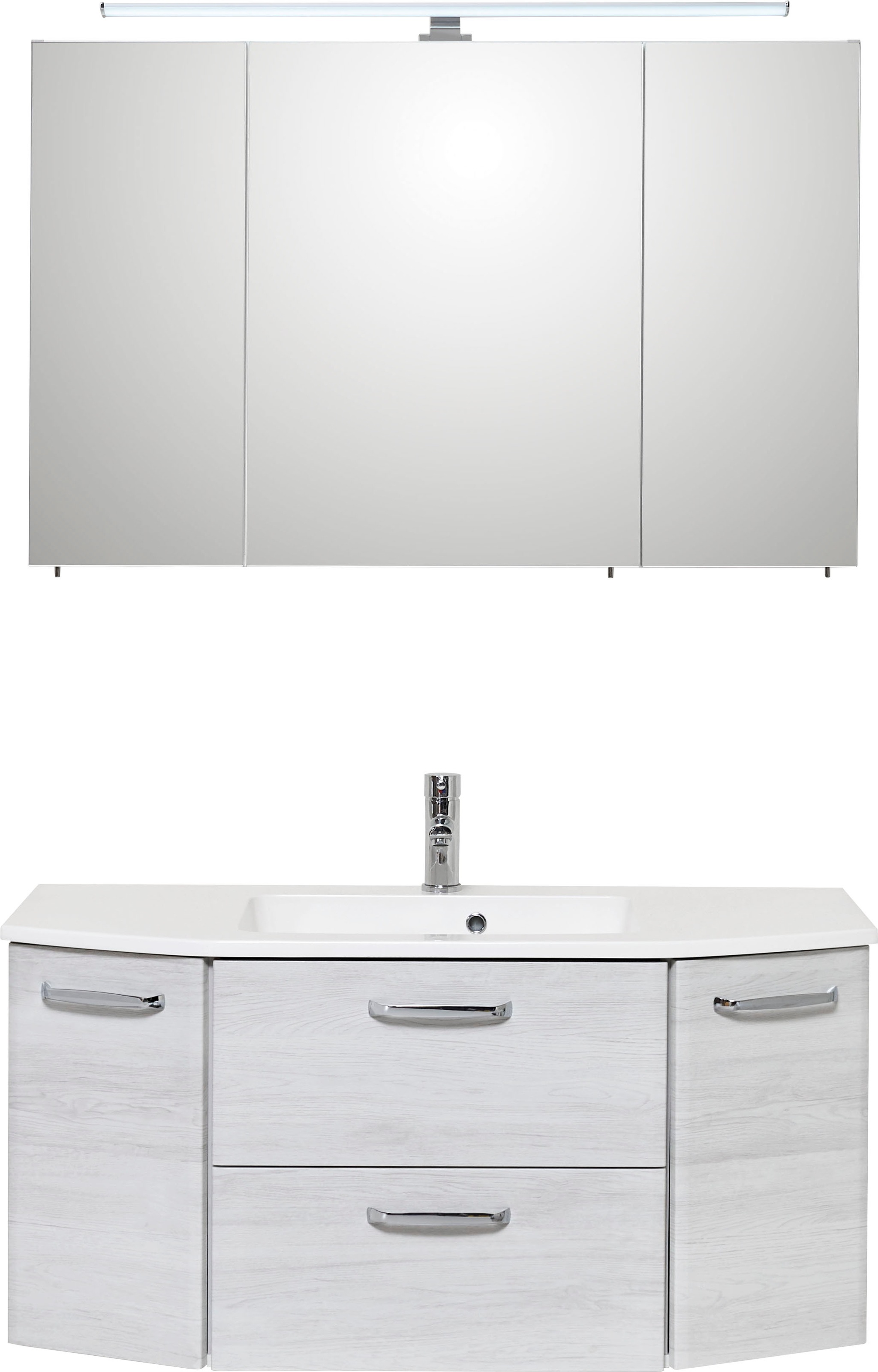 Saphir Badmöbel-Set »Quickset 2-teilig, Mineralmarmor-Waschtisch mit LED-Sp günstig online kaufen
