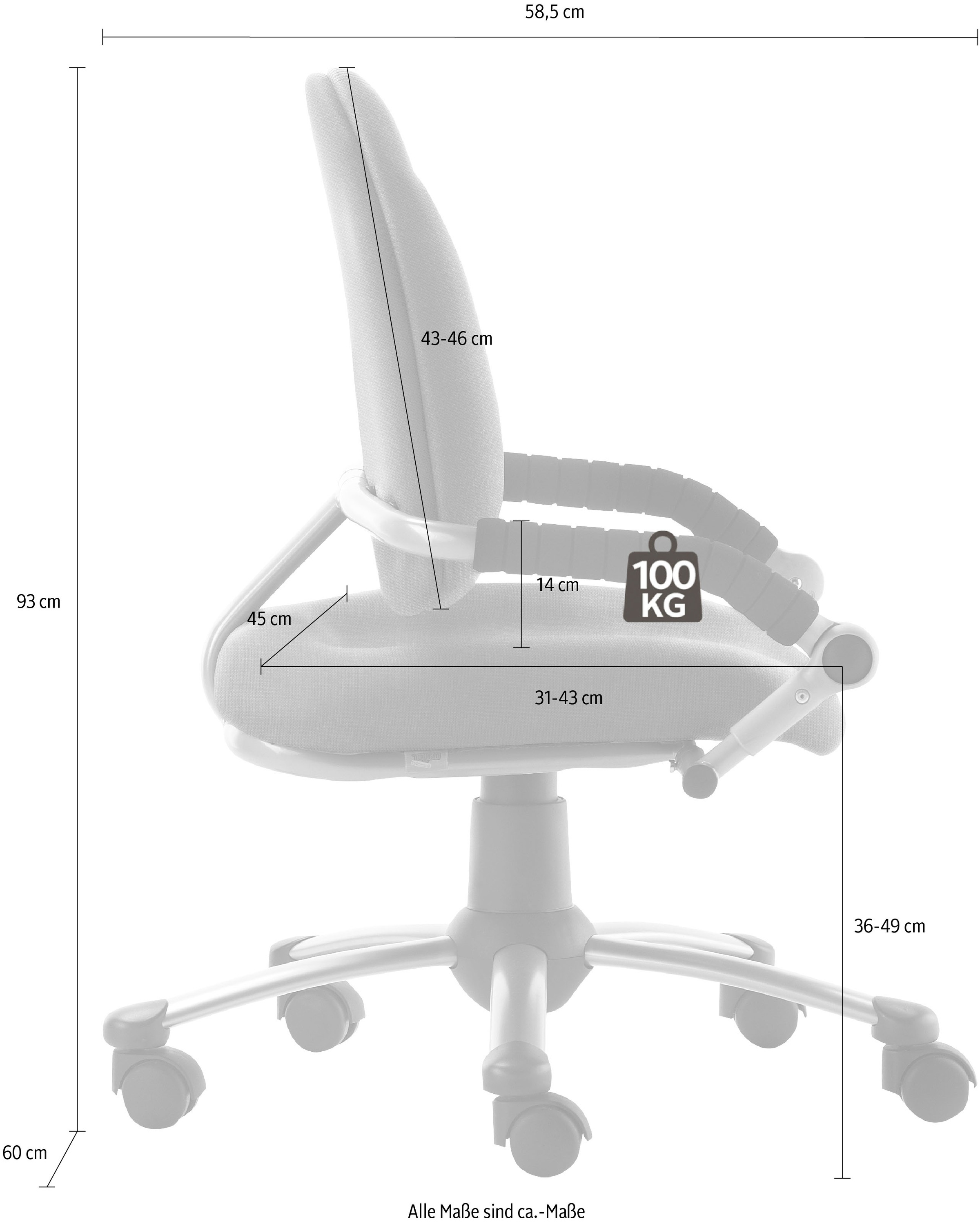 Mayer Sitzmöbel Bürostuhl »Kinder- und Jugenddrehstuhl myFREAKY« () mitwach günstig online kaufen