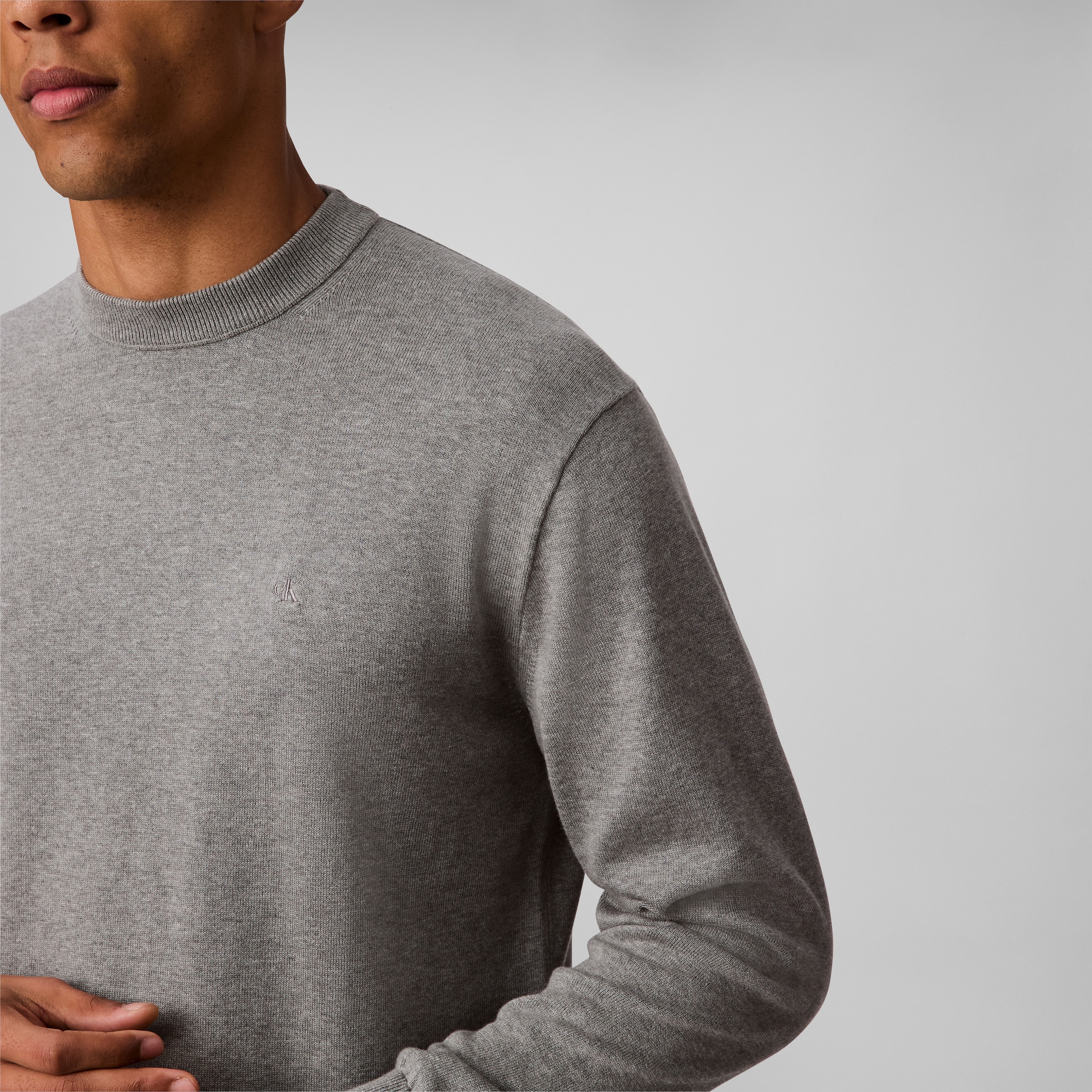 Calvin Klein Jeans Strickpullover »LS EZ COTTON CREWNK SWEATER 12GG«, Mit Rundhalsausschnitt