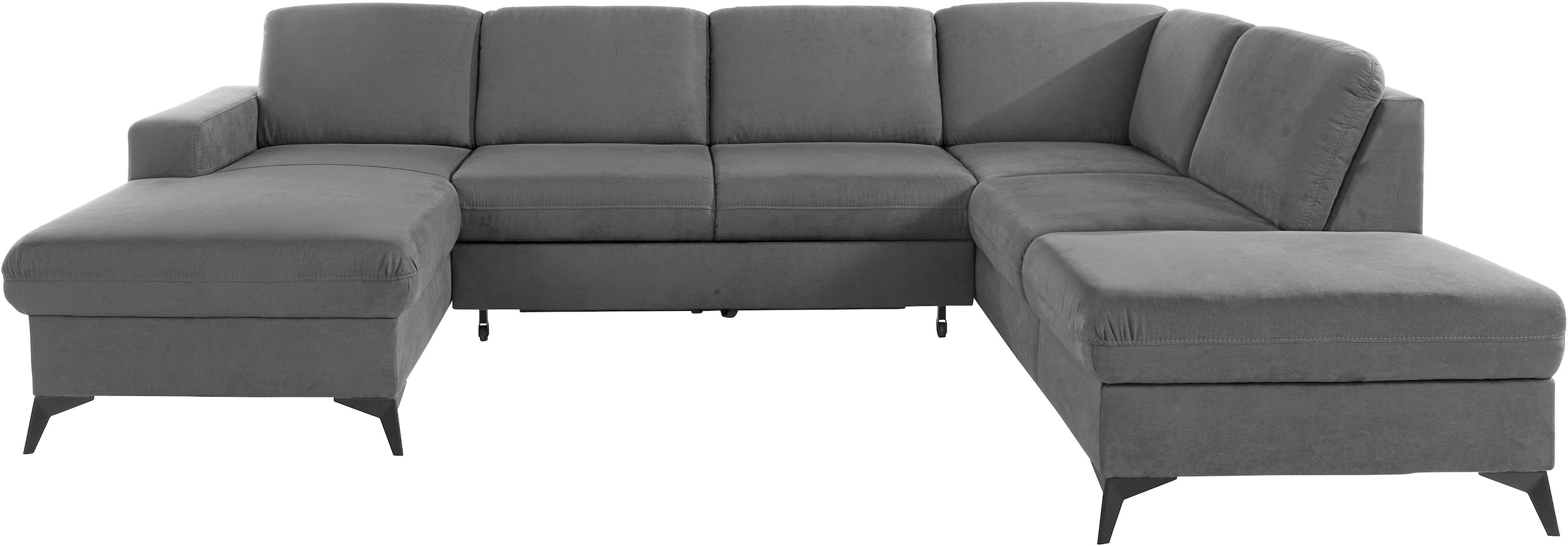 Places of Style Wohnlandschaft »Lolland U-Form«, Wahlweise mit Bettfunktion und Stauraum, auch mit abwischbarem Bezug