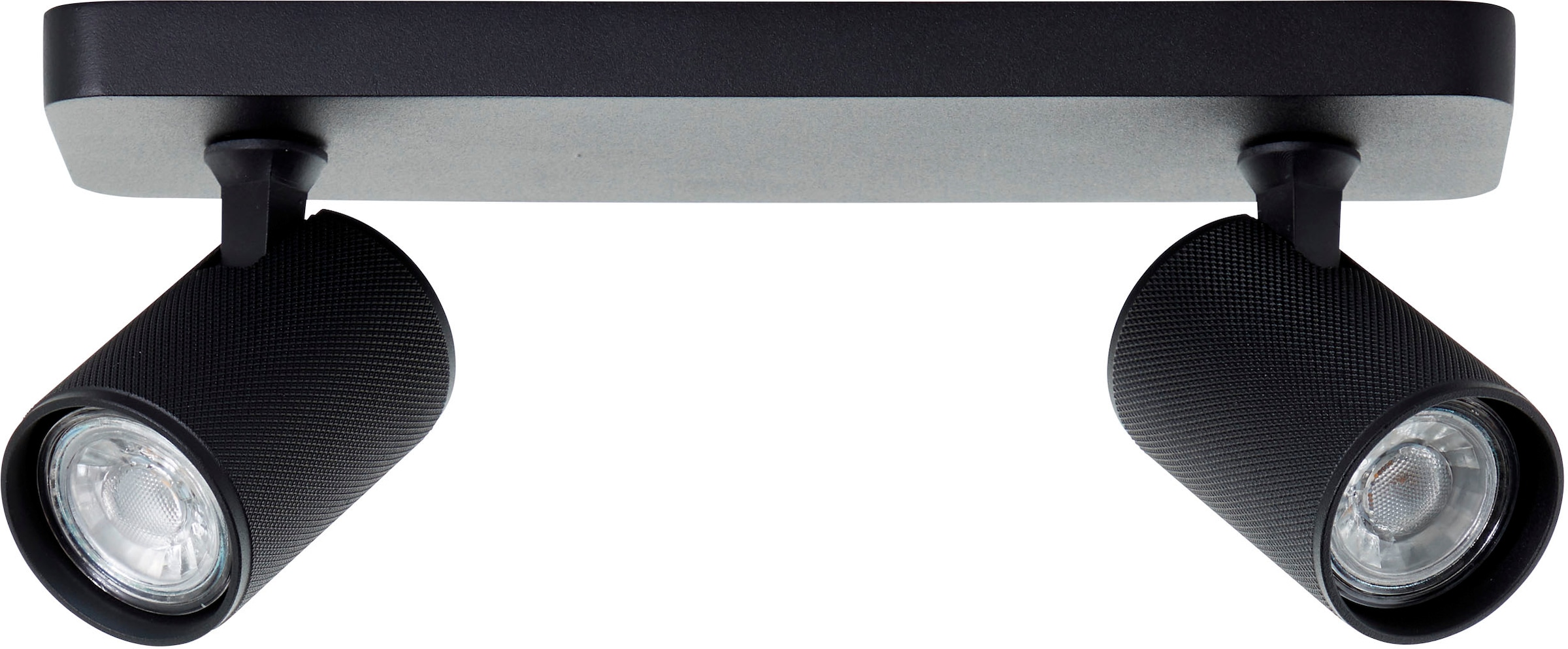 Brilliant Deckenstrahler »Marty«, 2 flammig, Leuchtmittel GU10 | LED wechselbar, Spotbalken schwenkbar, 12x31x9 cm, GU10, 345lm, 3000K, Metall, schwarz