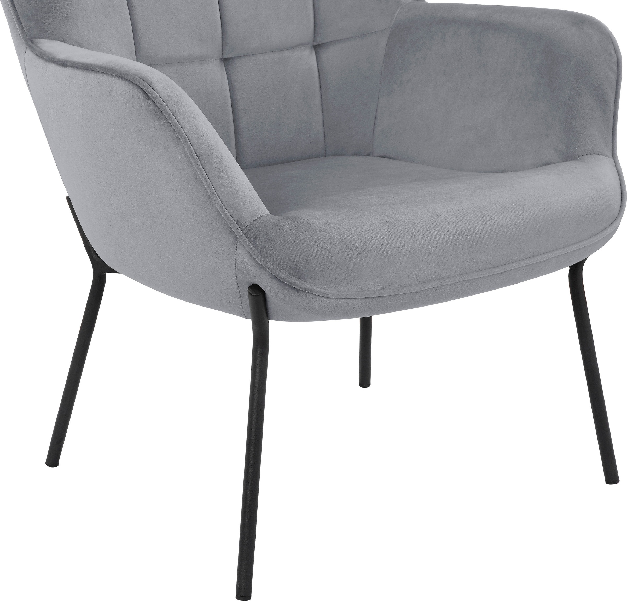OTTO products Loungesessel »Luukas, Ohrensessel mit Metallbeinen,«, (1 St.), Stoff recyceltes Polyester, Sitz und Rücken gepolstert, Sitzhöhe 46 cm