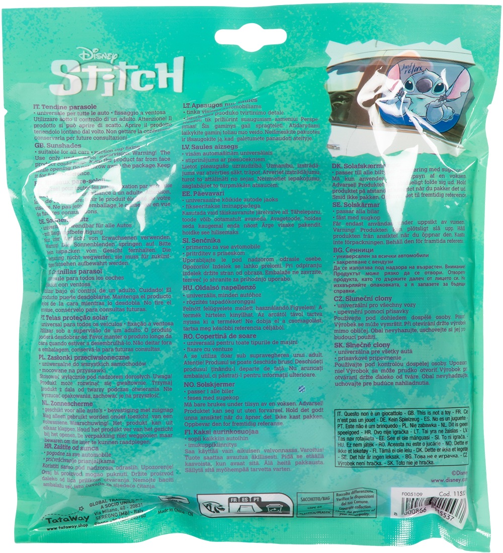 TataWay Autosonnenschutz »Stitch 44x35 cm« mit UV-Schutz, für Auto-Seitenfenster