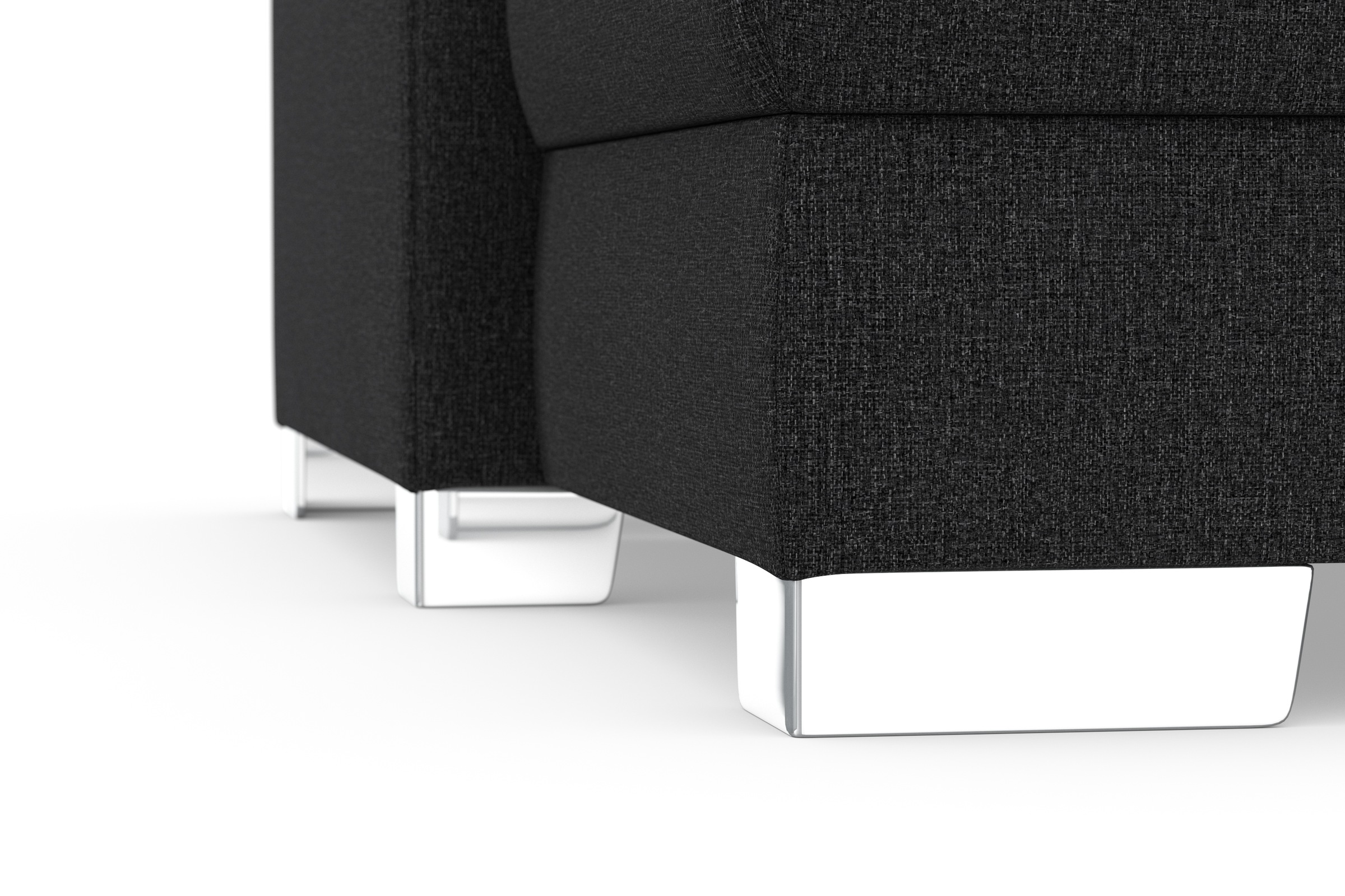 DOMO collection Ecksofa »Anzio L-Form, whlw. Bettfunktion, Federkern, hochwertig, Breite 271 cm«, Mit Bettfunktion, Recamiere links, Feinstruktur, anthratzit