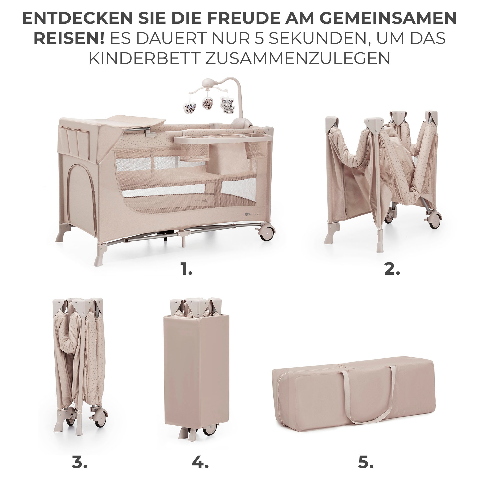 Kinderkraft Baby-Reisebett »JOY 2 mit Zubehör«