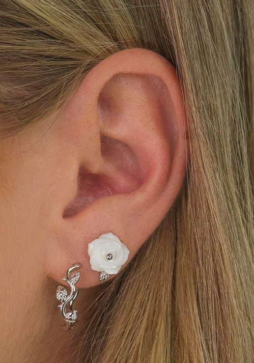 Engelsrufer Paar Ohrstecker »Rose, ERE-ROSE-PE-ST«, mit Perlmutt (synth.)