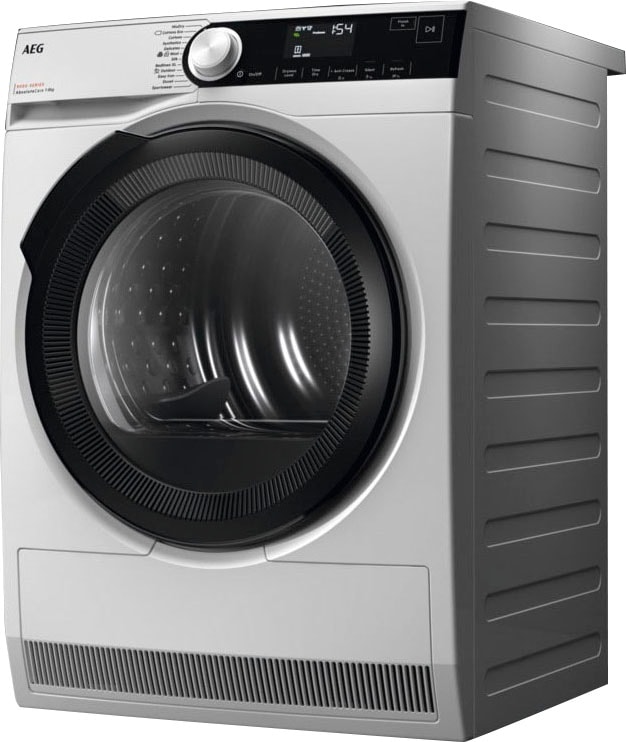 AEG Wärmepumpentrockner »TR8T70680« Serie 8000 AbsoluteCare : jetzt auch Wolle und Seide trocknen ohne Einlaufen weiß ProSense-Mengenautomatik -...