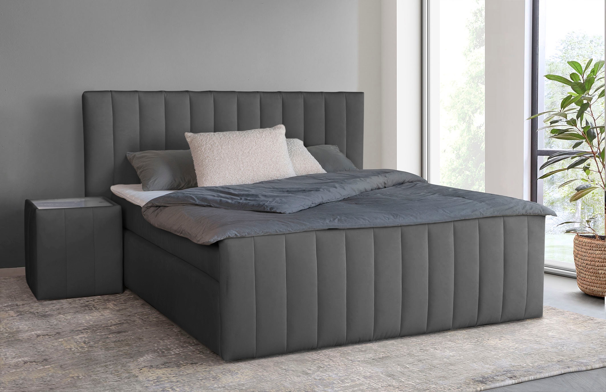 INOSIGN Boxspringbett »Effy inkl. Bettkasten und Topper, erhältlich in der Breite 180x200cm«, wahlweise in H3 oder H4 wählbar