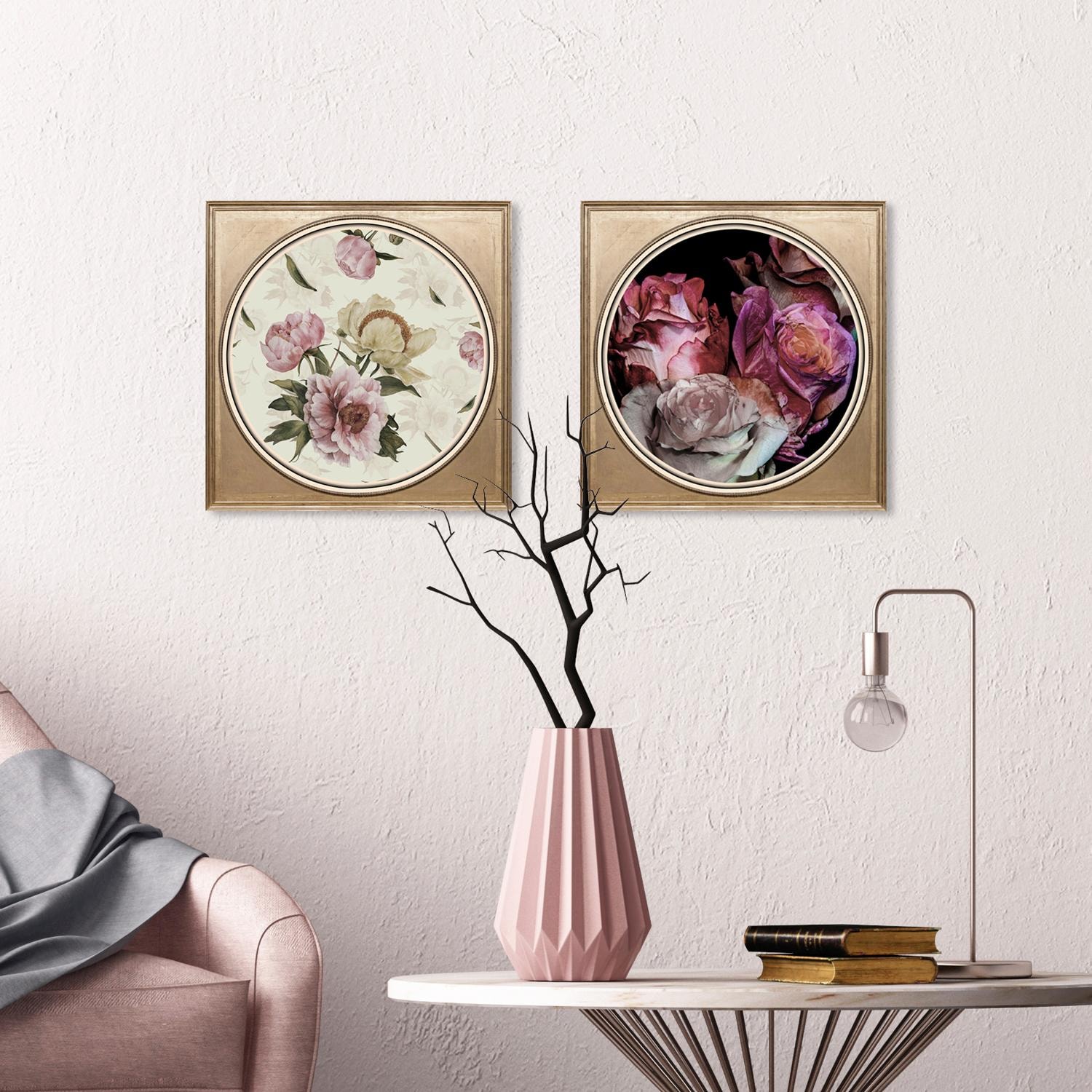queence Acrylglasbild »Getrocknete Rosen«