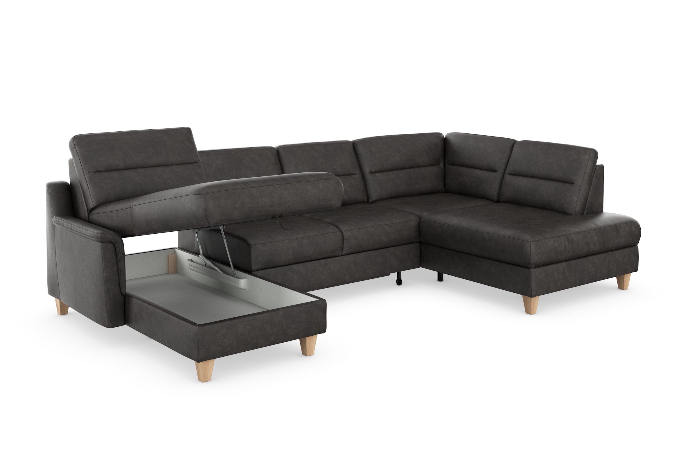 sit&more Wohnlandschaft »Farö U-Form«, inklusive Federkern, wahlweise mit Bettfunktion und Bettkasten