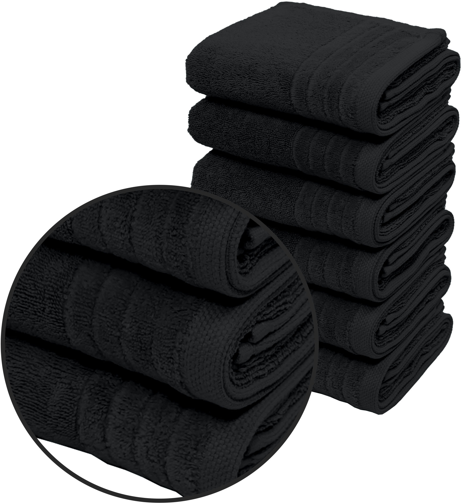 my home Handtücher »Sanremo Premium, Premium Handtücher, 600 gr/m², 40x70cm«, (Set, 6 St., 6x 40x70cm), mit Bordüre, einfarbig, flauschig und weich, Händehandtücher