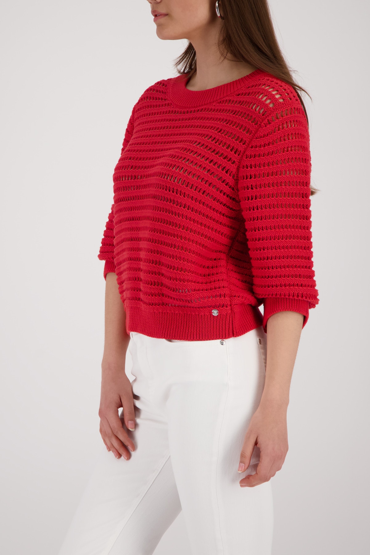 Monari Ajourpullover »Pullover Basic  Ajour« Regular fit mit Ajour-Strick