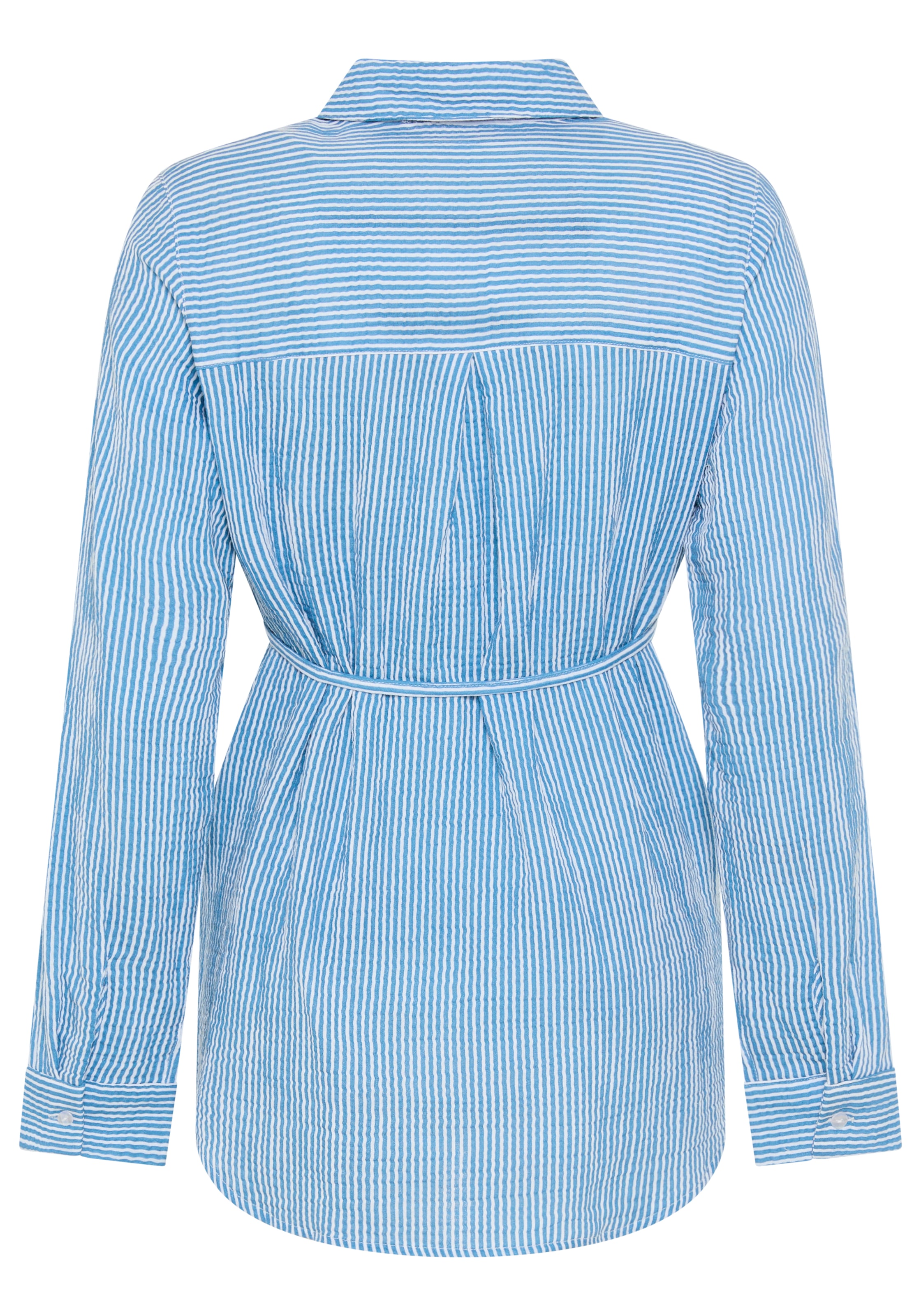 Neun Monate Umstandsshirt »Umstands-Bluse, Streifenbluse« mit Blusenkragen, mit Bindebändern, mit Knopfleiste, langärmlig