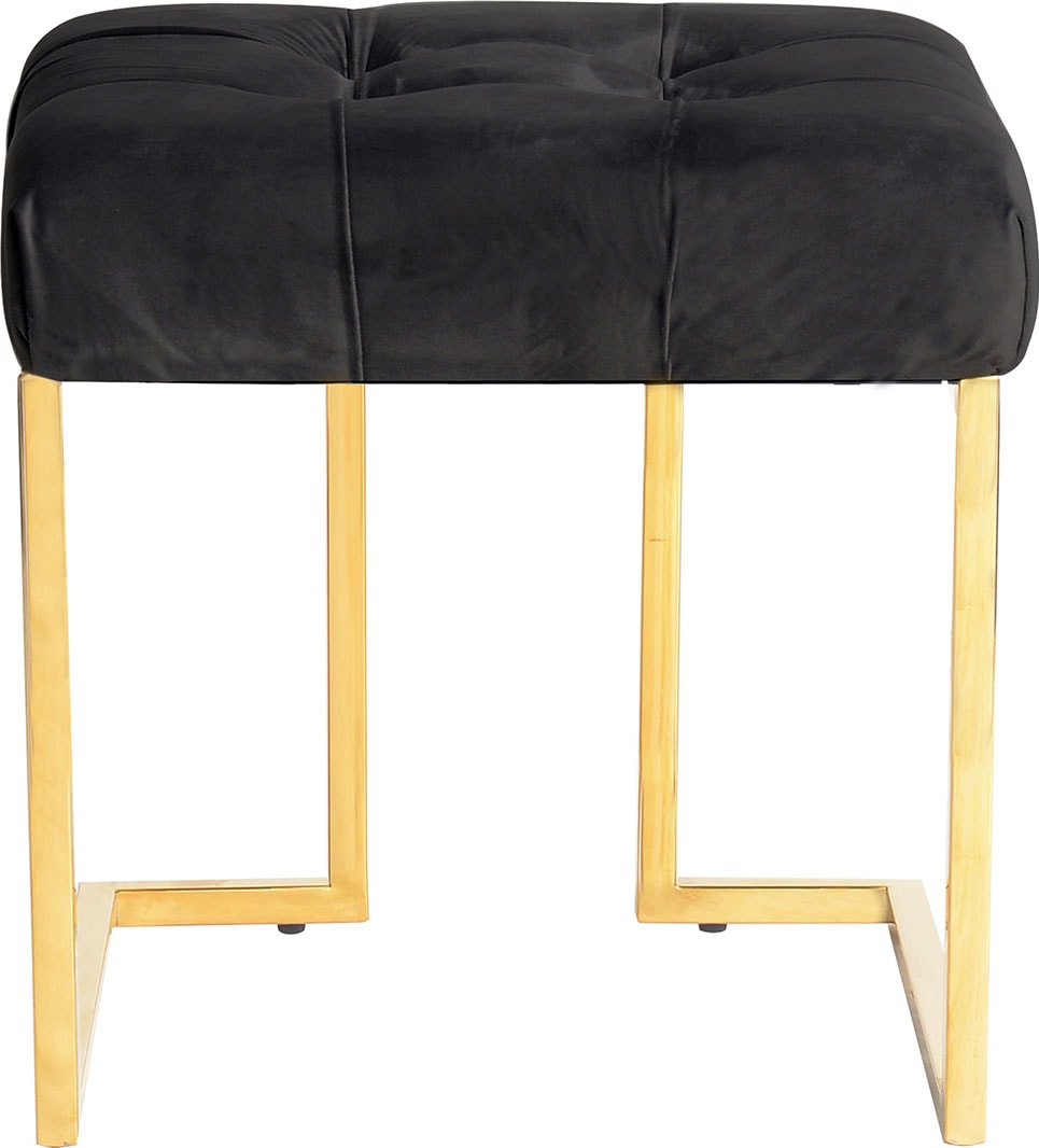 Kayoom Polsterhocker »Hocker Rarity 125, Edler Touch durch goldenes Gestell«, (1 St.), eckig, samtweich, gesteppt, mit Zierknöpfen, Edelstahlgestell