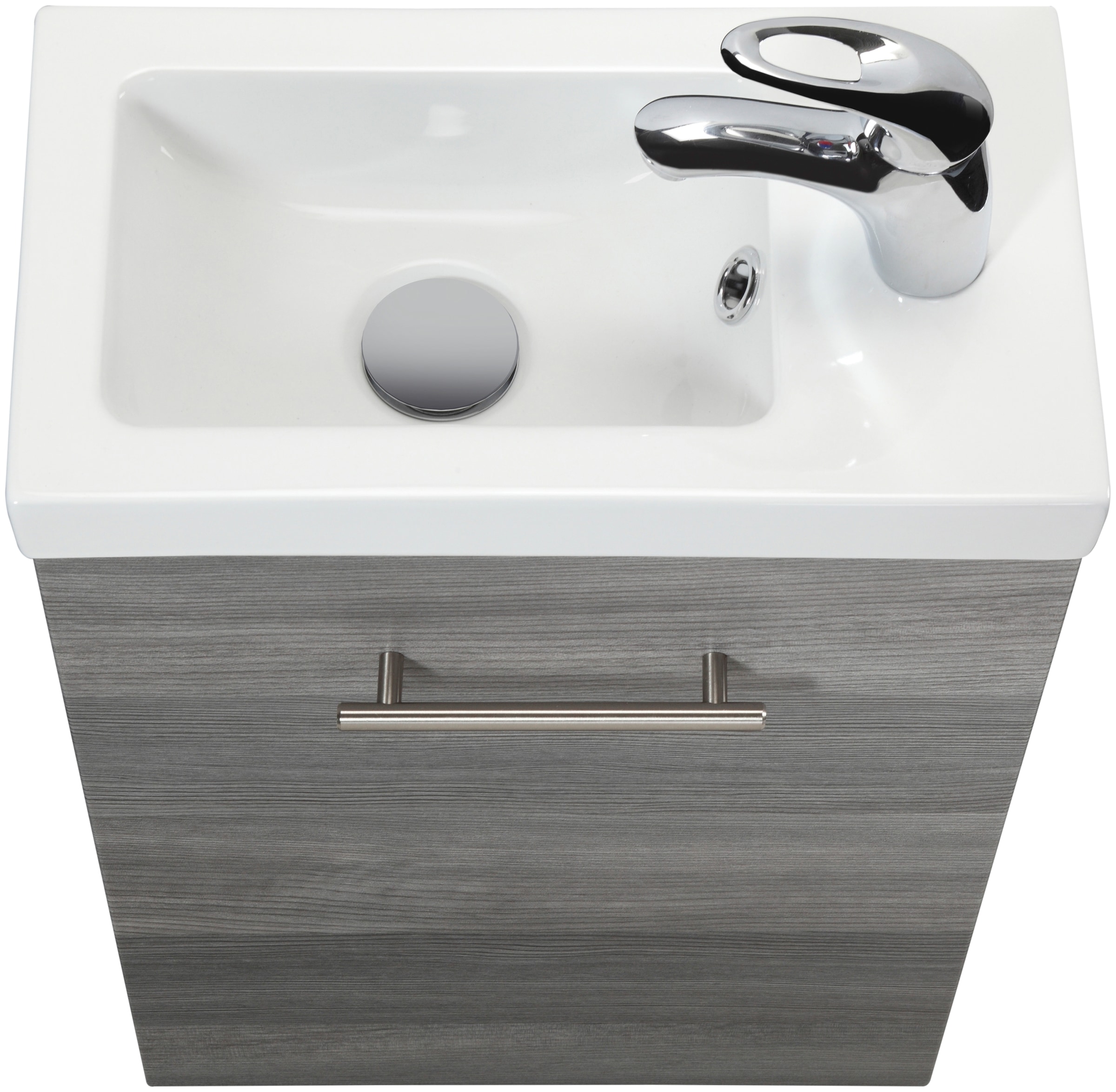 welltime Waschtisch-Set »Trento, verschiedene Ausführungen und Farben«, (Set, 4 St.), Badmöbel Breite 40cm, Gästebad SlimLine Gäste WC