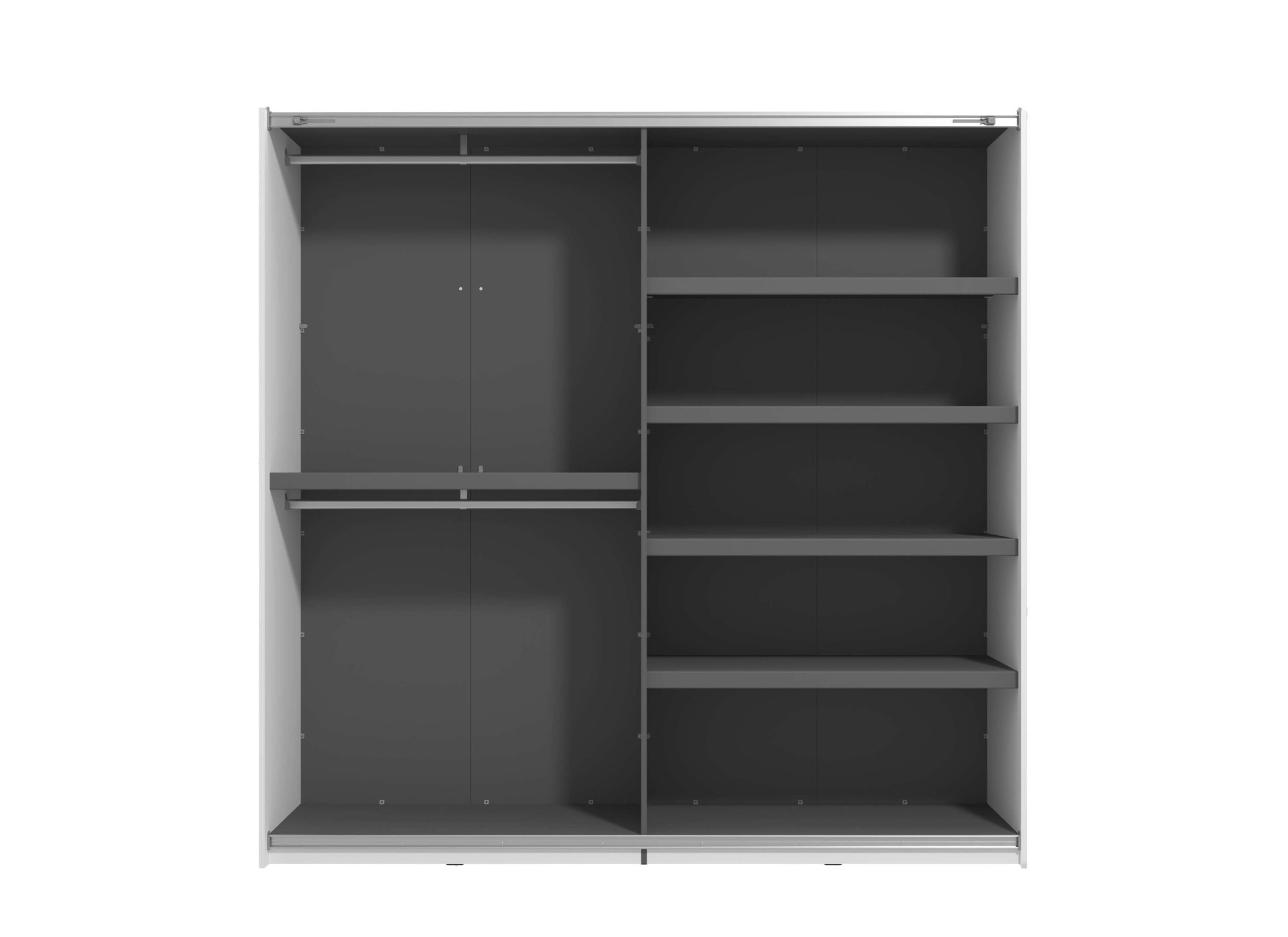 INOSIGN Schwebetürenschrank »Lucca, Kleiderschrank mit Spiegel und Glastür, FSC®-zertifiziert«, wahlweise mit 3 verschiedenen Innenausstattungen, 220x62x217,5cm