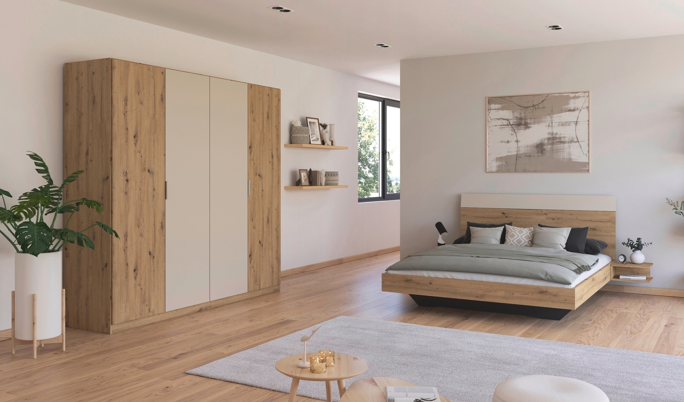 rauch Schlafzimmer-Set »Monza« mit Drehtürenschrank Breite 226 cm, Bettanlage in 2 Breiten