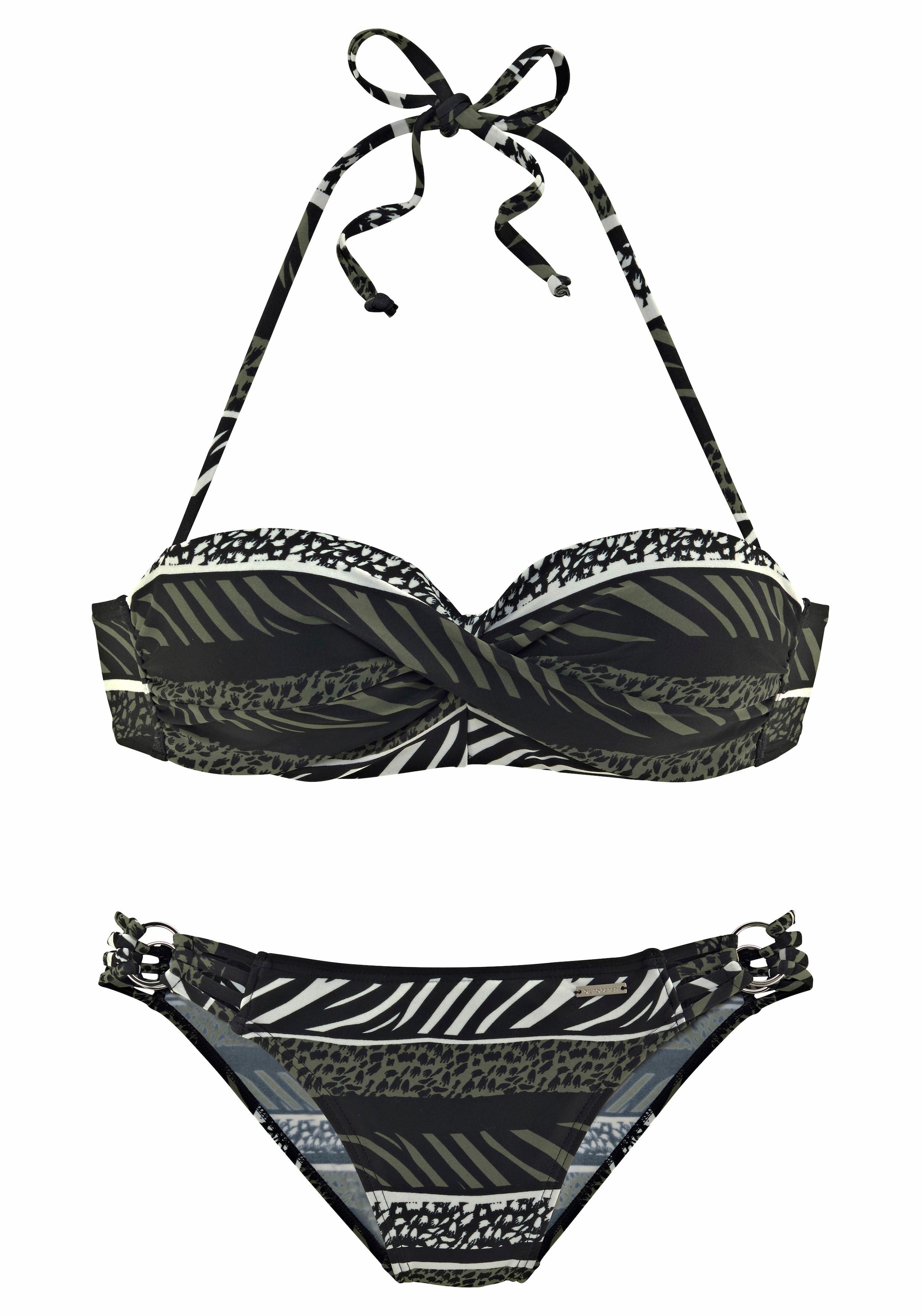 Bruno Banani Bügel-Bandeau-Bikini in Wickeloptik