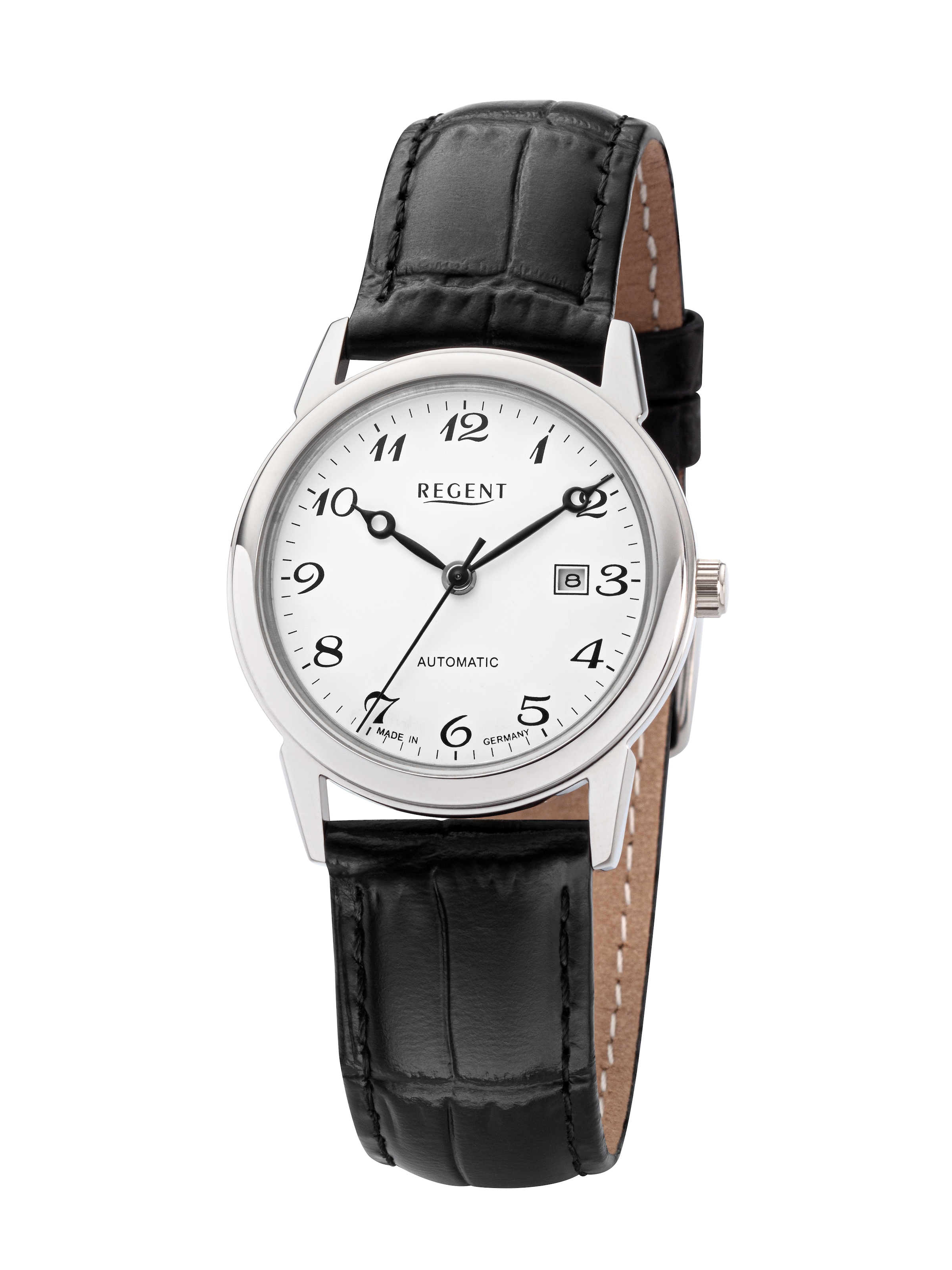 Regent Automatikuhr Armbanduhr, Damenuhr, Made in Germany, Mechanische Uhr, Lederarmband