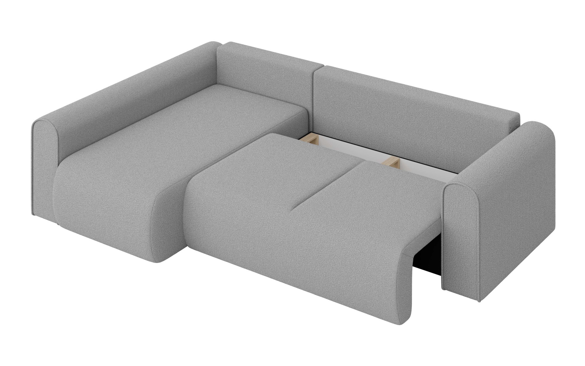INOSIGN Ecksofa »Zacharia wahlweise Schlafsofa mit Bettkasten, B/T/H 250/166/86 cm«, L-Form mit Wellenunterfederung, Ottomane rechts oder links bestellbar
