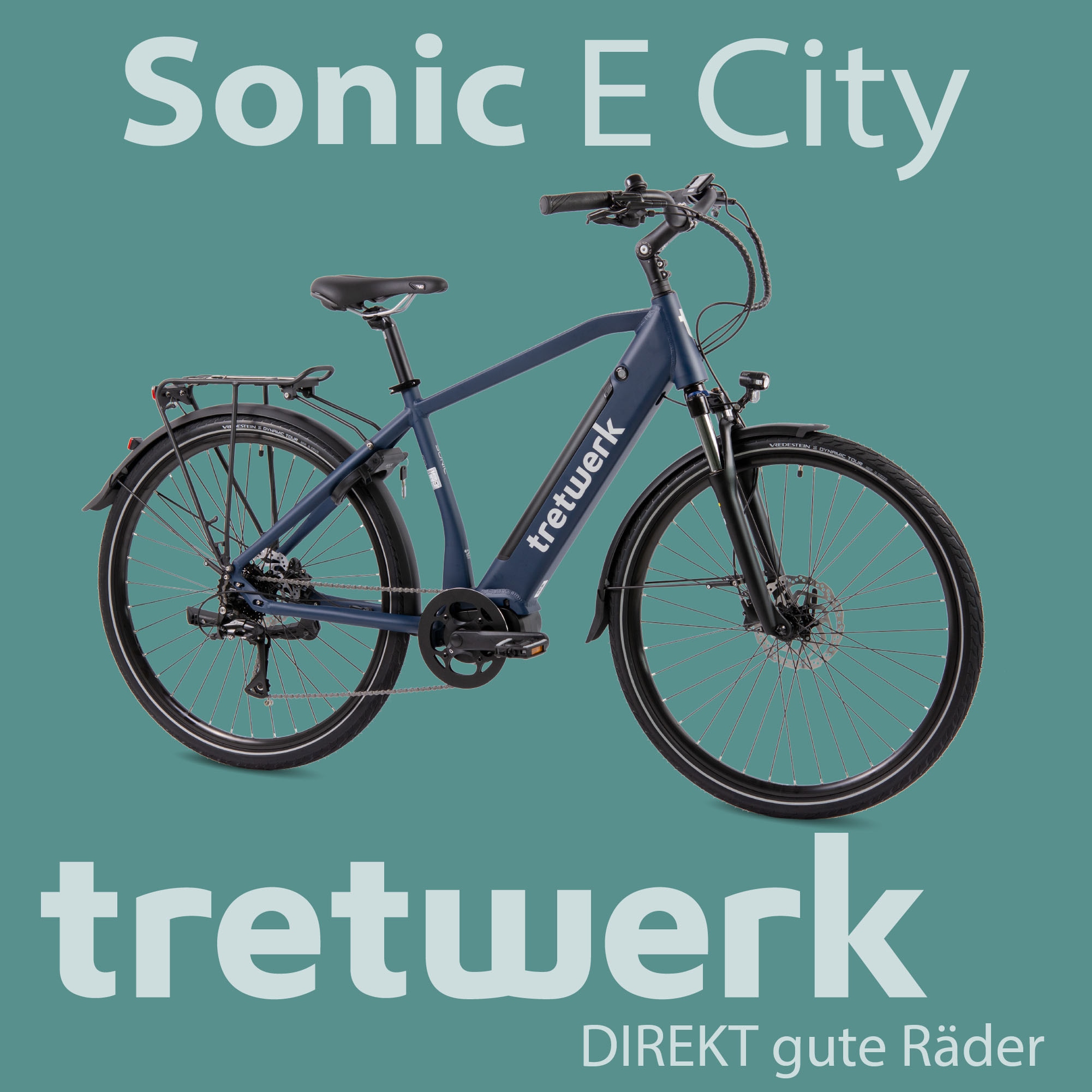 Tretwerk E-Bike »Sonic«, 8 Gang, Shimano, Acera M3020 SGS, Mittelmotor 250 W, Pedelec, Elektrofahrrad für Damen u. Herren