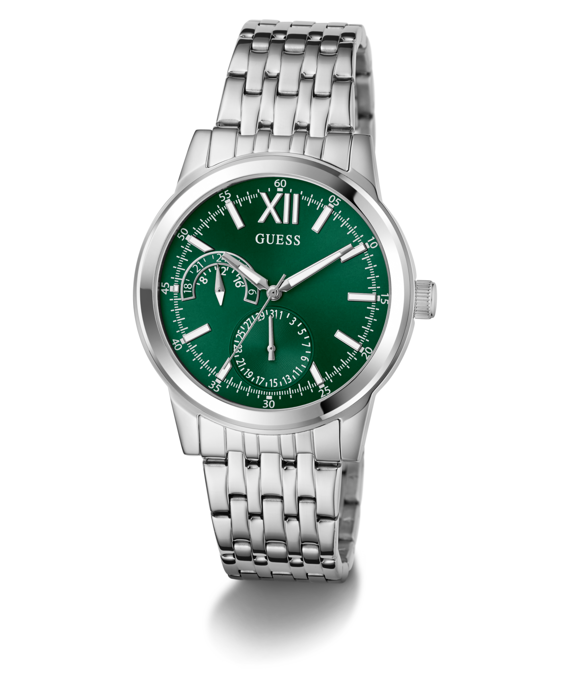 Guess Multifunktionsuhr »EMERSON«, Quarzuhr, Armbanduhr, Herrenuhr, Edelstahlarmband, Datum