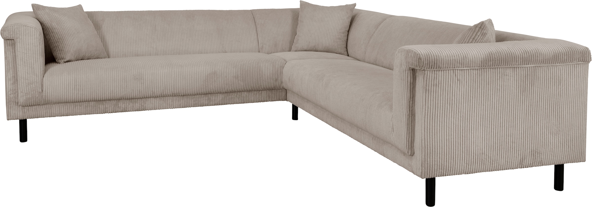 INOSIGN Ecksofa »AGNIA L-Form  B/T/H: 244/244/71 cm«, incl. Zierkissen, gleichschenklig, auch in Cord