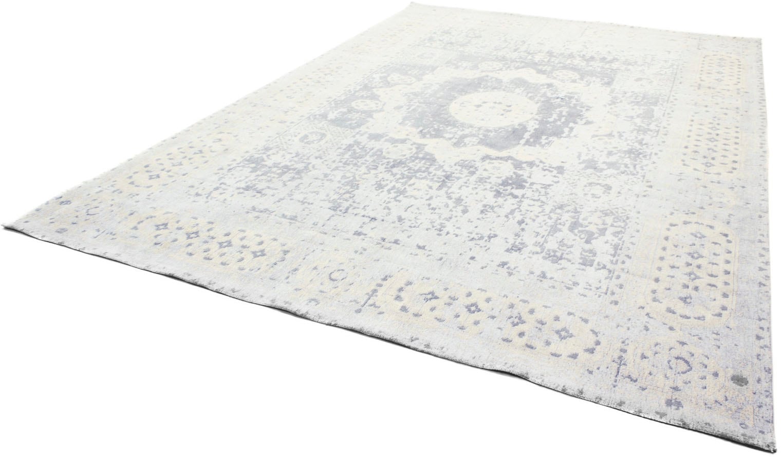 morgenland Teppich »VINTAGE LAGUNE«, rechteckig, 6 mm Höhe, Handarbeit, Shabby Chic, Wohnzimmer