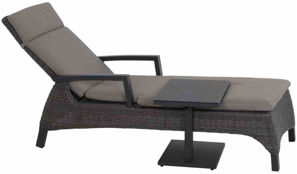 Siena Garden Gartentisch »TORENO Lift-Beistelltisch 60x40cm« Aluminiumgestell matt anthrazit, Tischplatte aus Glas in dark concrete